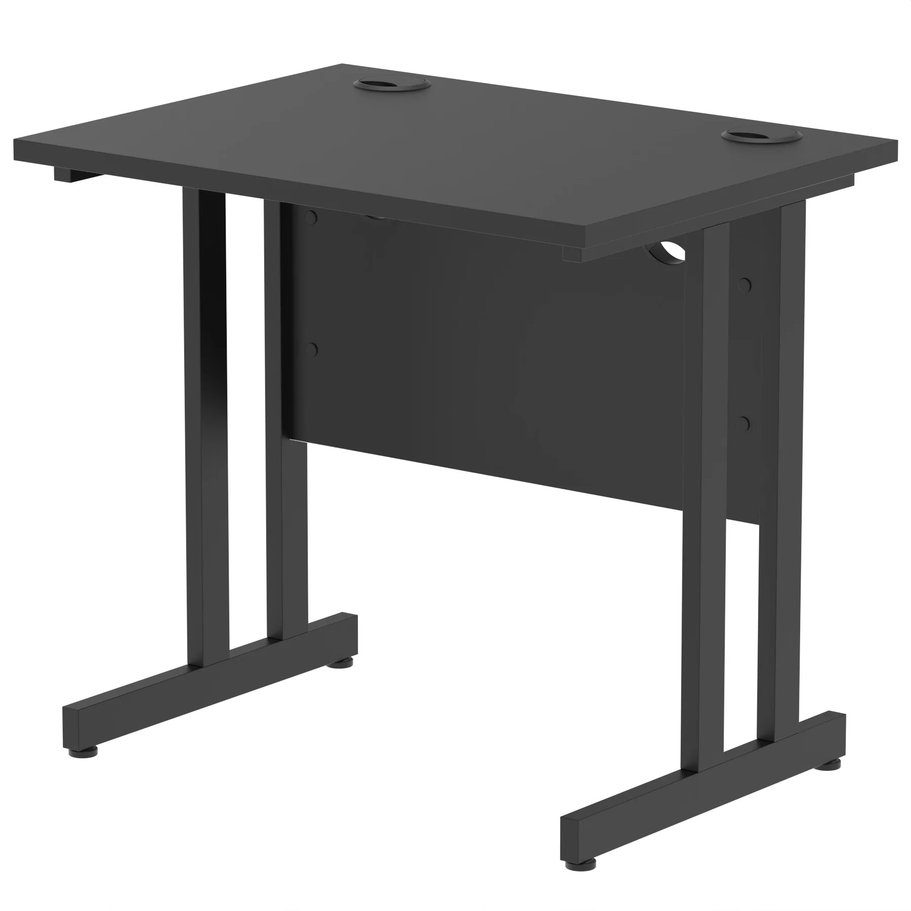 Impulse Straight Desk Cantilever Leg in Black (600mm depth) DY