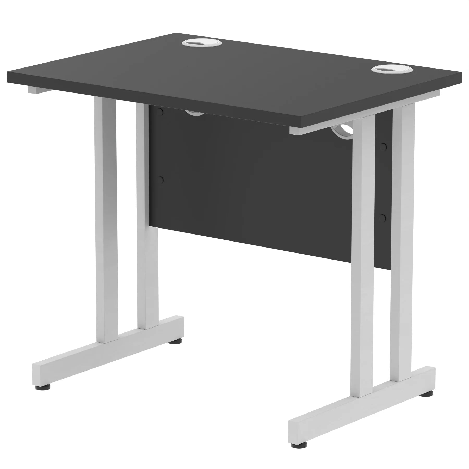 Impulse Straight Desk Cantilever Leg in Black (600mm depth) DY
