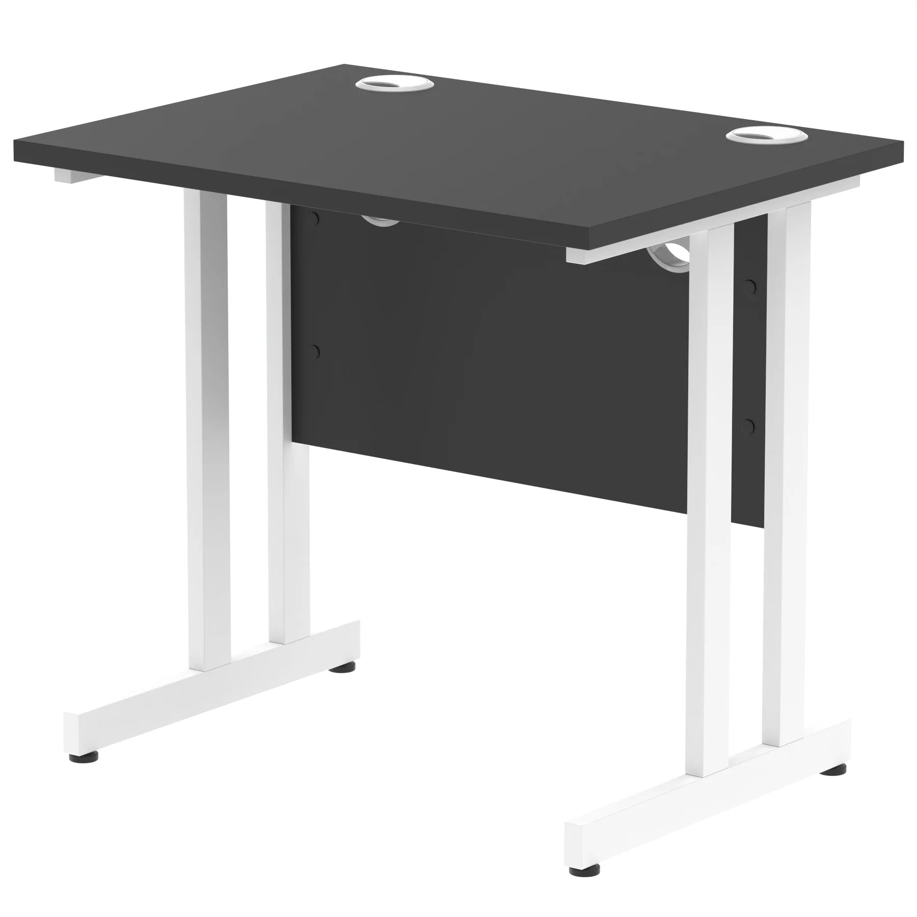 Impulse Straight Desk Cantilever Leg in Black (600mm depth) DY
