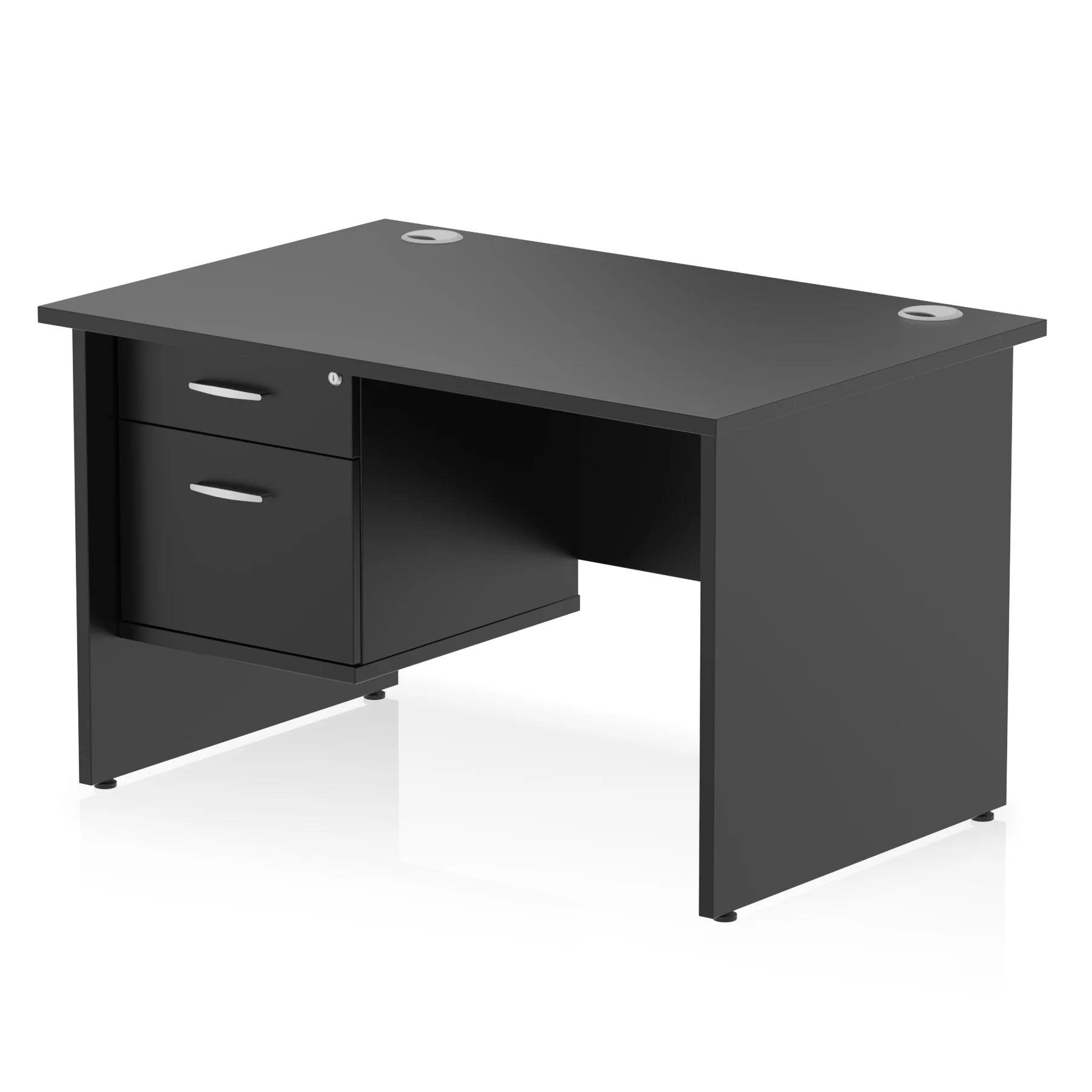 Impulse 1200mm Panel End Straight Desk With Single Fixed Pedestal Bundle DY