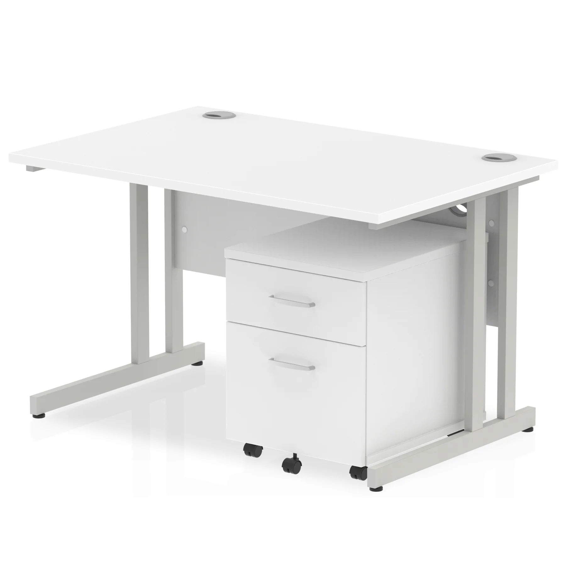 Impulse 1200mm Cantilever Straight Desk With Mobile Pedestal Bundle DY