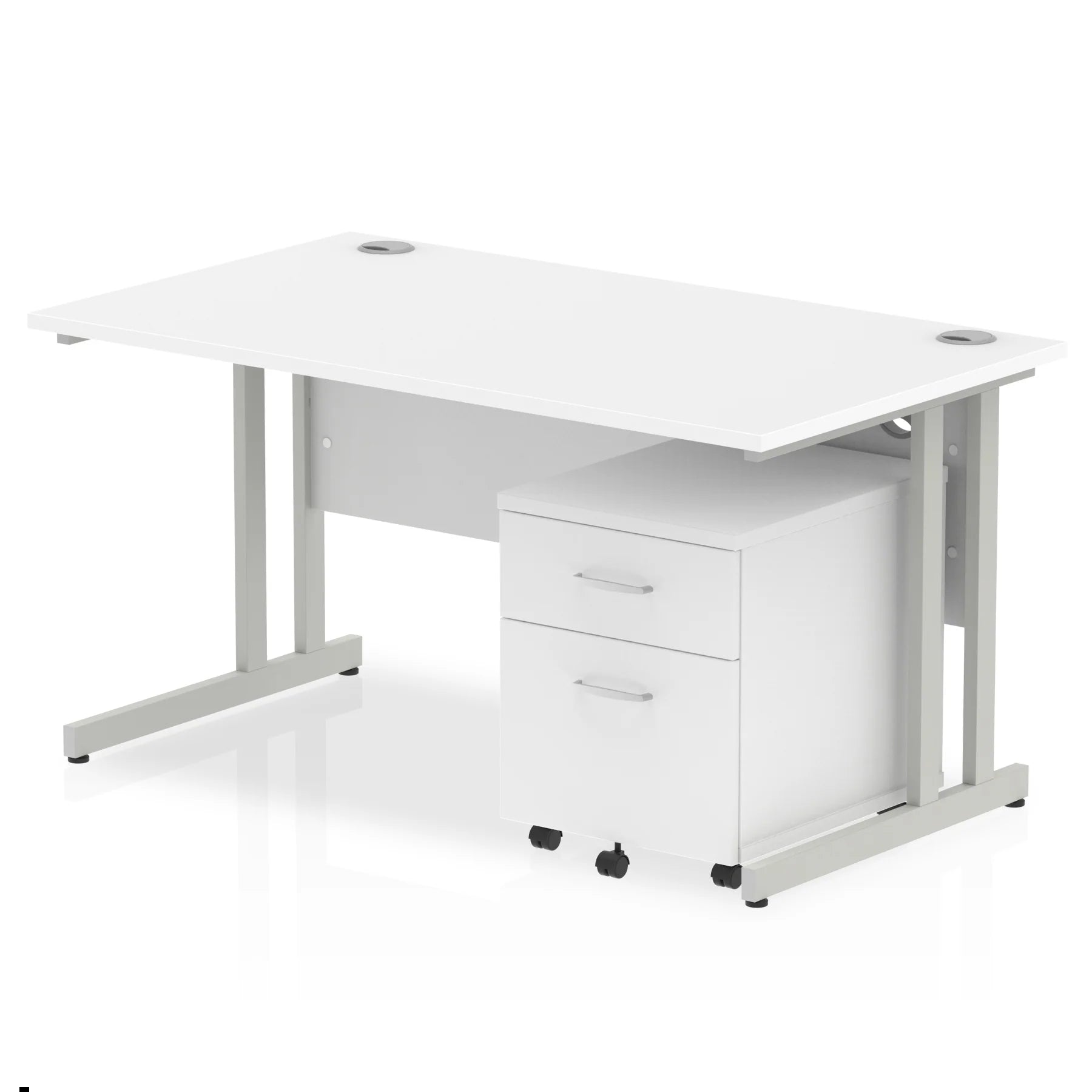 Impulse 1400mm Cantilever Straight Desk With Mobile Pedestal Bundle DY