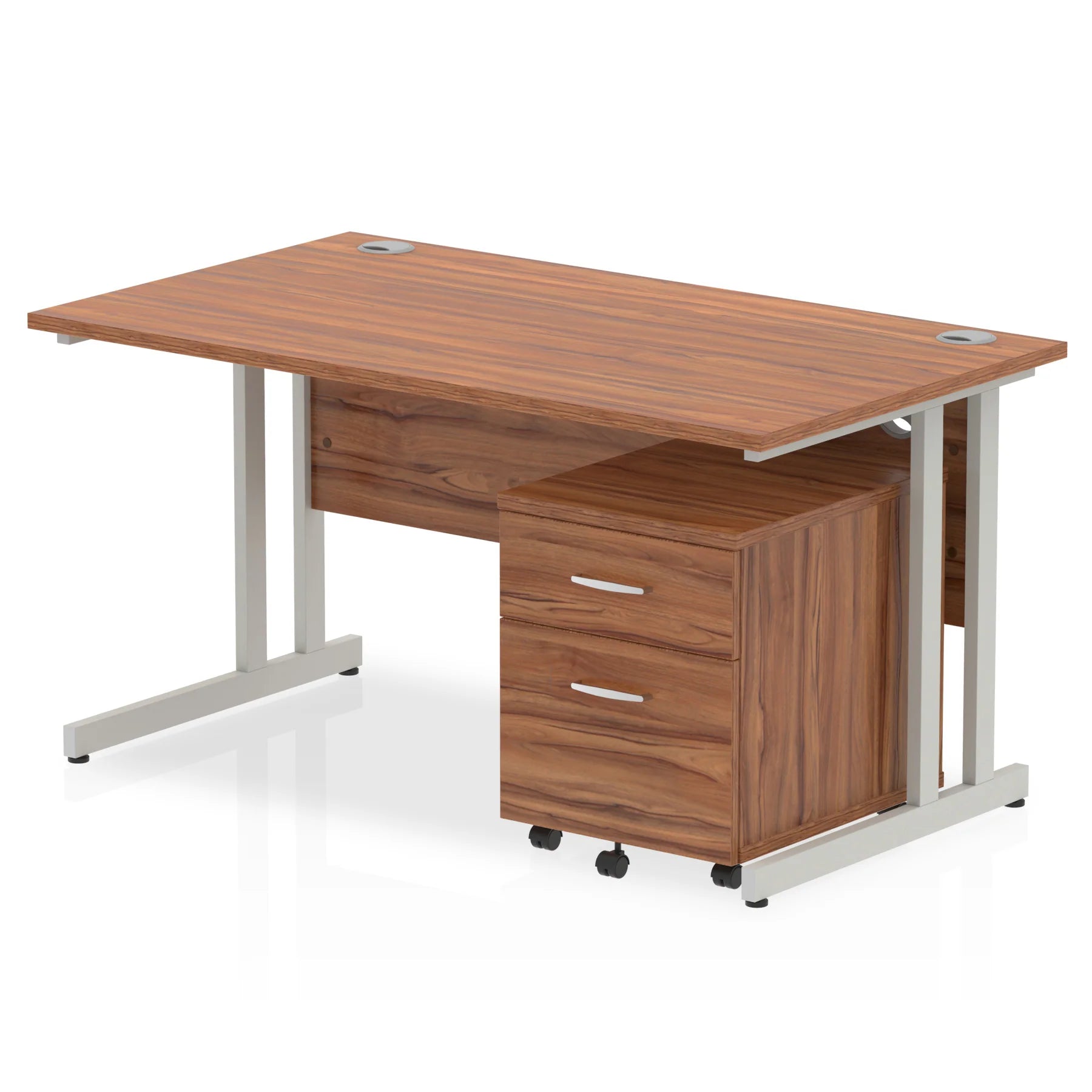 Impulse 1400mm Cantilever Straight Desk With Mobile Pedestal Bundle DY