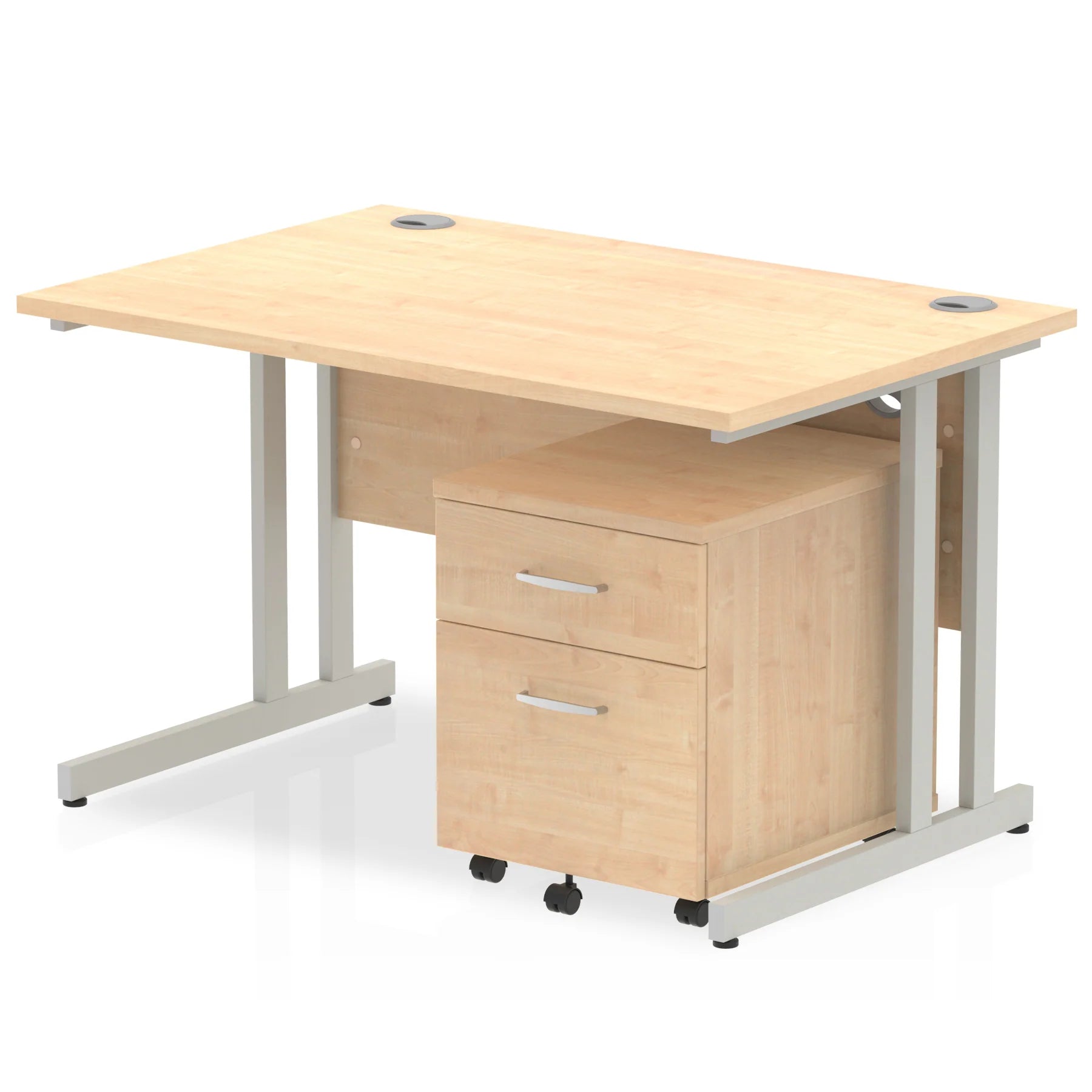 Impulse 1200mm Cantilever Straight Desk With Mobile Pedestal Bundle DY