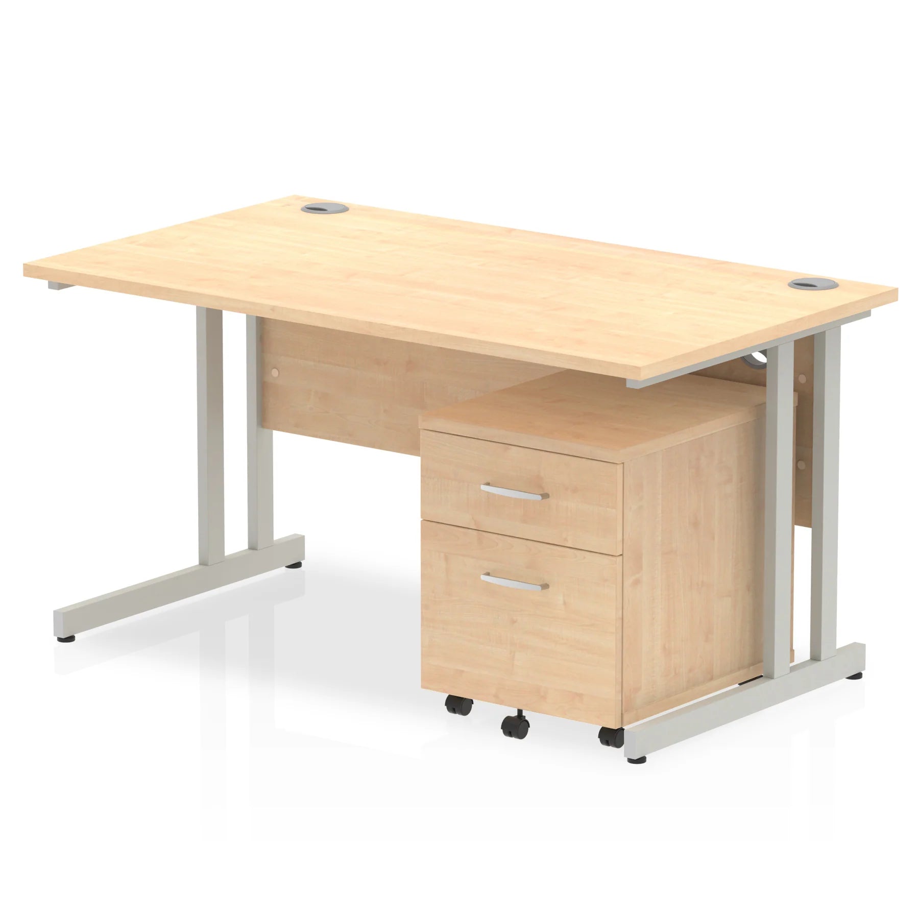 Impulse 1400mm Cantilever Straight Desk With Mobile Pedestal Bundle DY