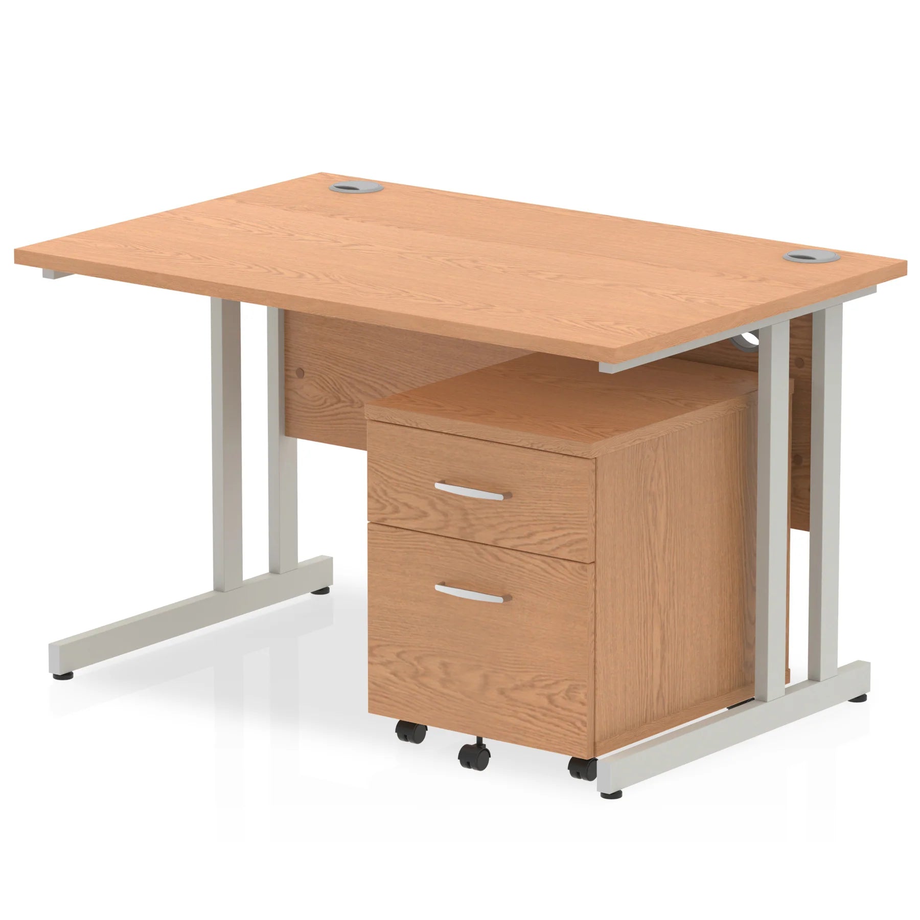 Impulse 1200mm Cantilever Straight Desk With Mobile Pedestal Bundle DY