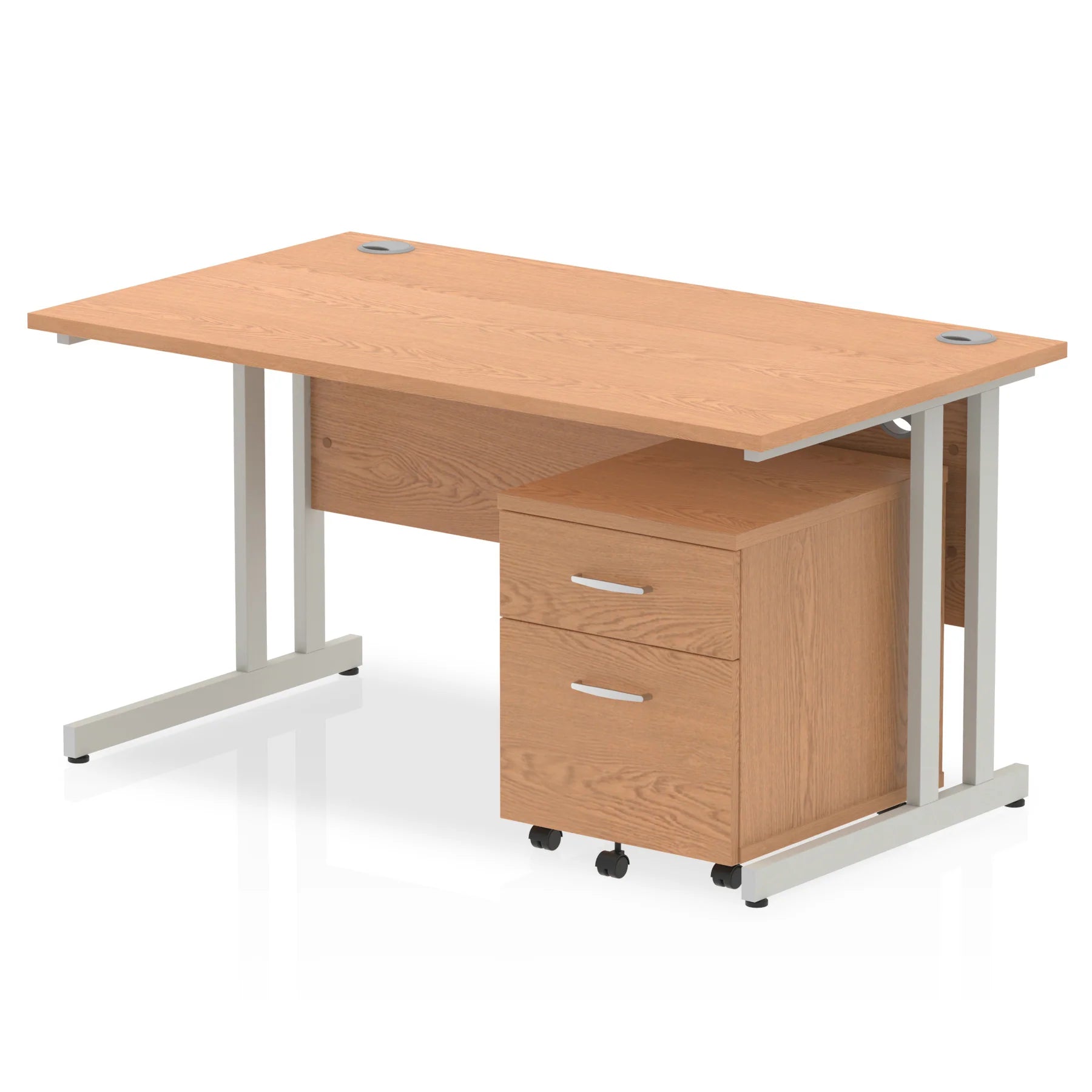 Impulse 1400mm Cantilever Straight Desk With Mobile Pedestal Bundle DY