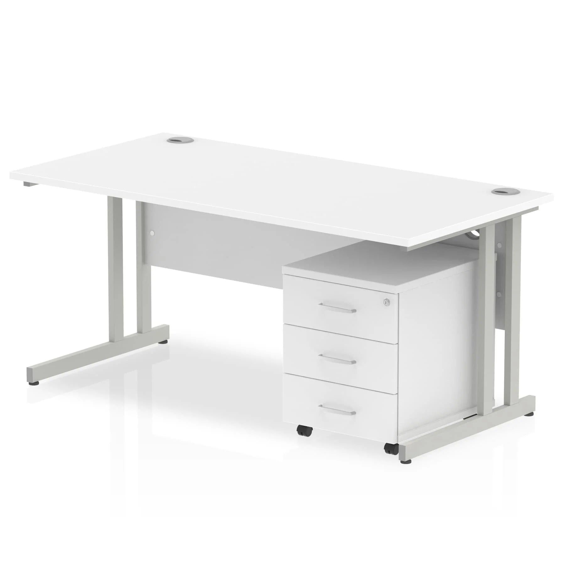 Impulse 1400mm Cantilever Straight Desk With Mobile Pedestal Bundle DY