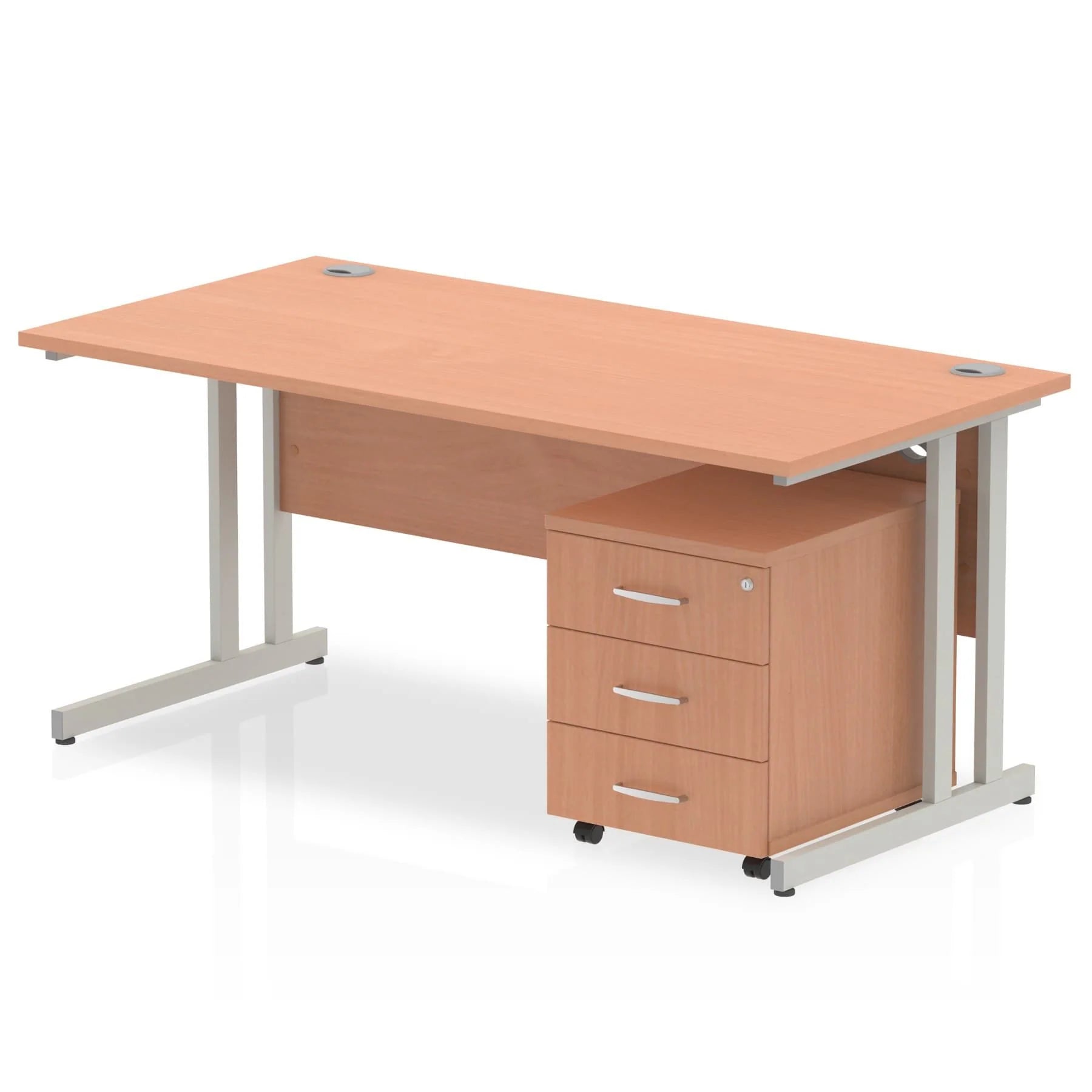 Impulse 1600mm Cantilever Straight Desk With Mobile Pedestal Bundle DY