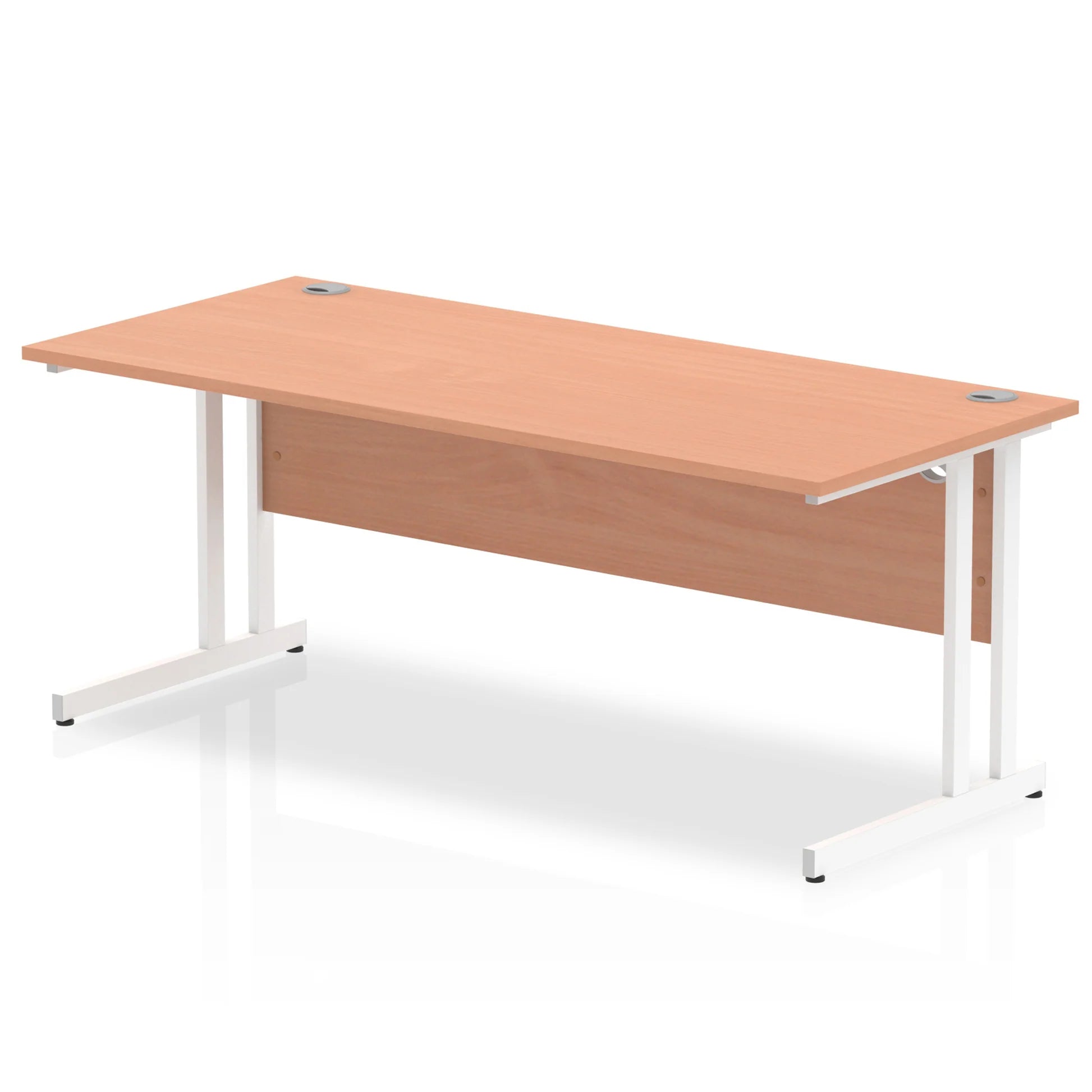 Impulse Straight Desk Cantilever Leg in Beech (600mm depth) DY