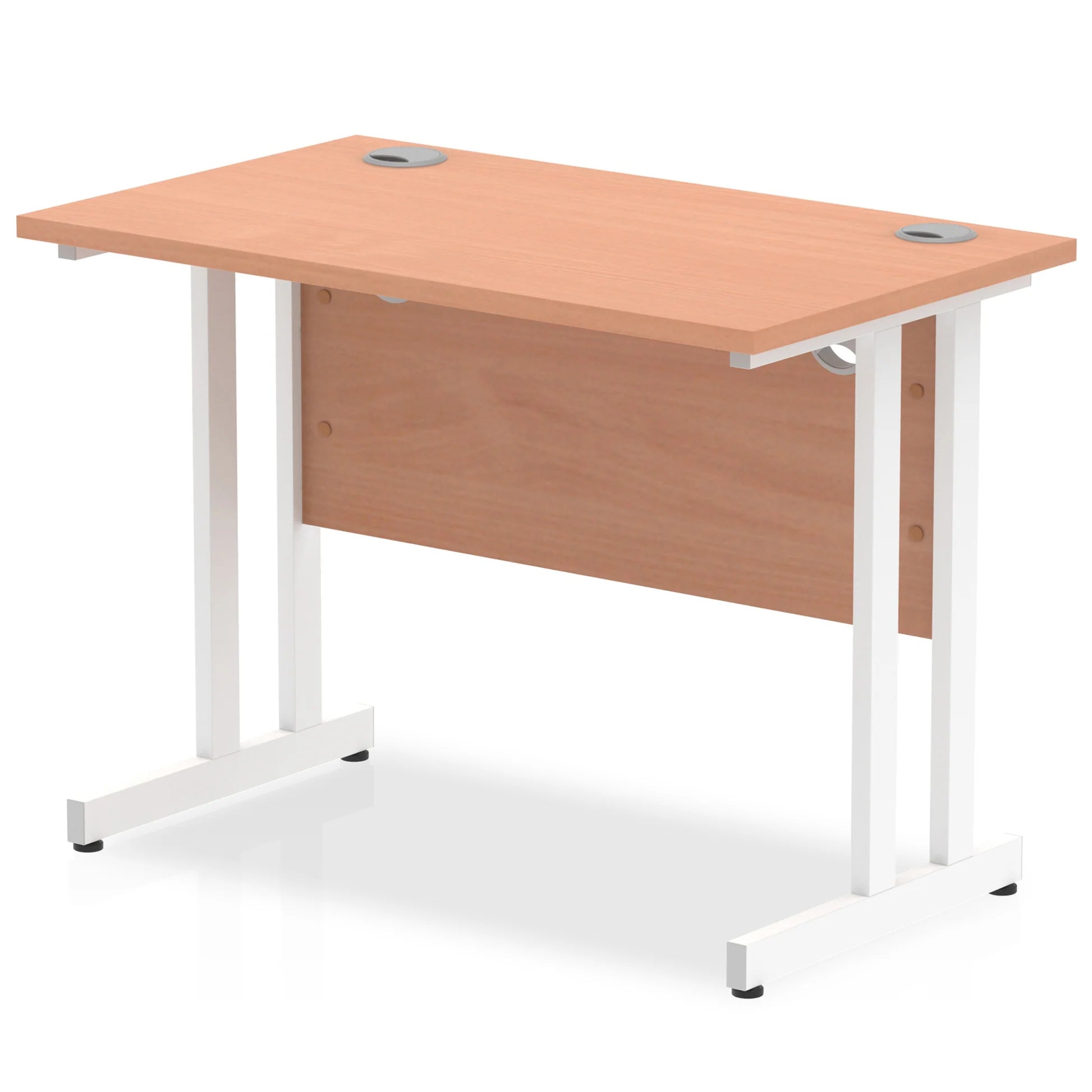 Impulse Straight Desk Cantilever Leg in Beech (600mm depth) DY