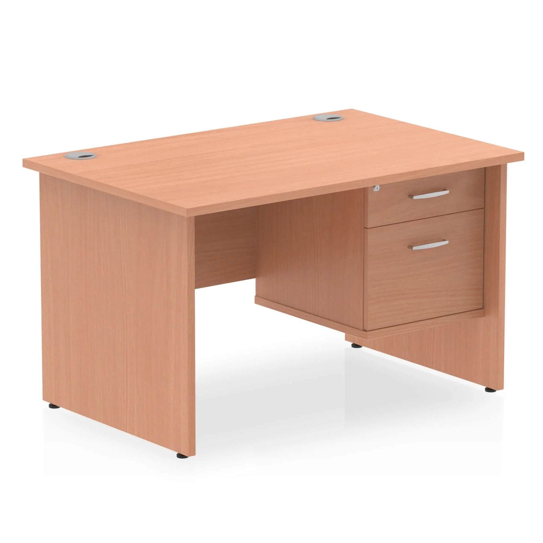 Impulse 1200mm Panel End Straight Desk With Single Fixed Pedestal Bundle DY