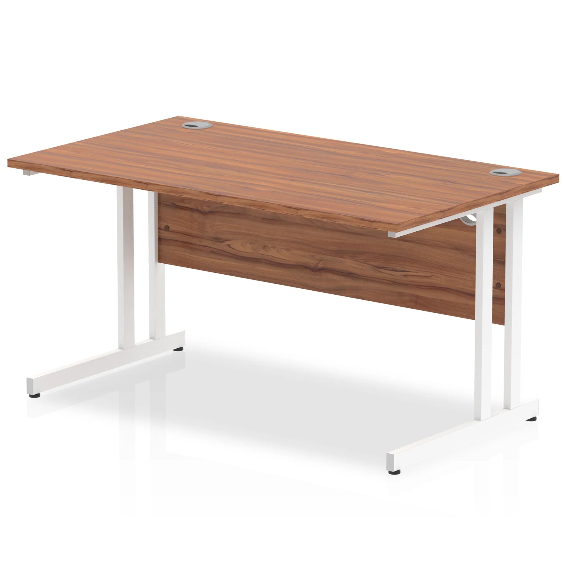 Impulse Straight Desk Cantilever Leg in Walnut (600mm depth) DY