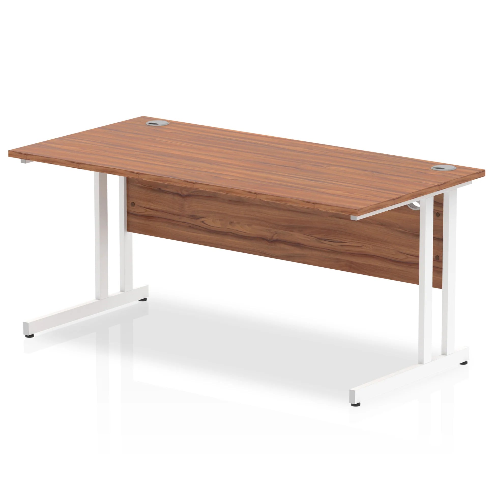 Impulse Straight Desk Cantilever Leg in Walnut (600mm depth) DY