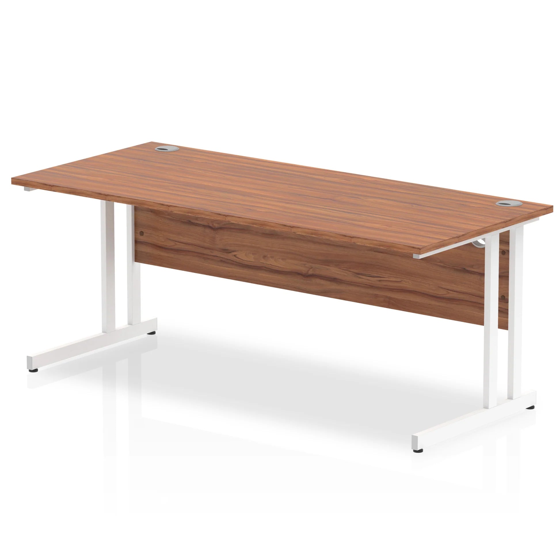 Impulse Straight Desk Cantilever Leg in Walnut (600mm depth) DY