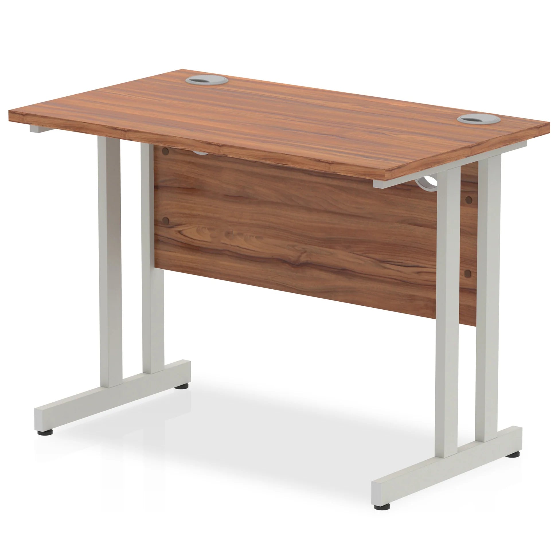 Impulse Straight Desk Cantilever Leg in Walnut (600mm depth) DY