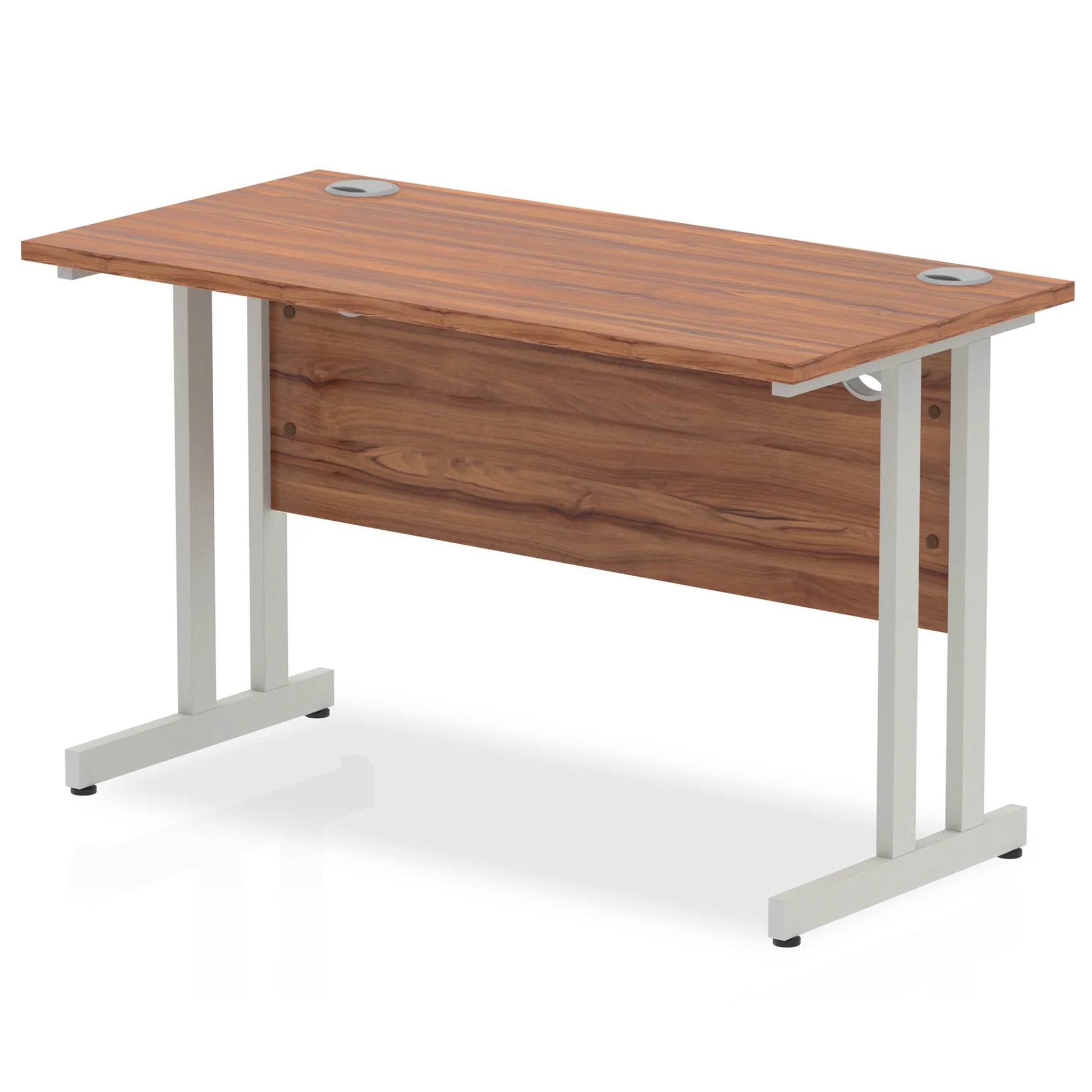 Impulse Straight Desk Cantilever Leg in Walnut (600mm depth) DY