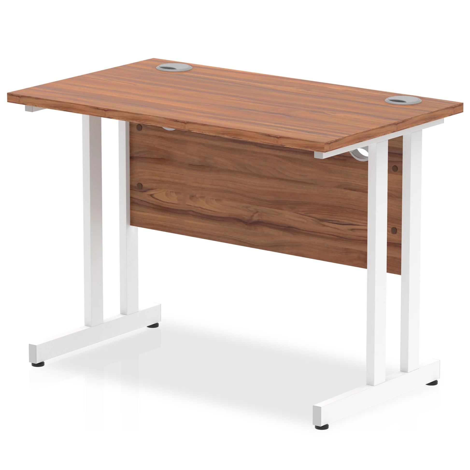 Impulse Straight Desk Cantilever Leg in Walnut (600mm depth) DY