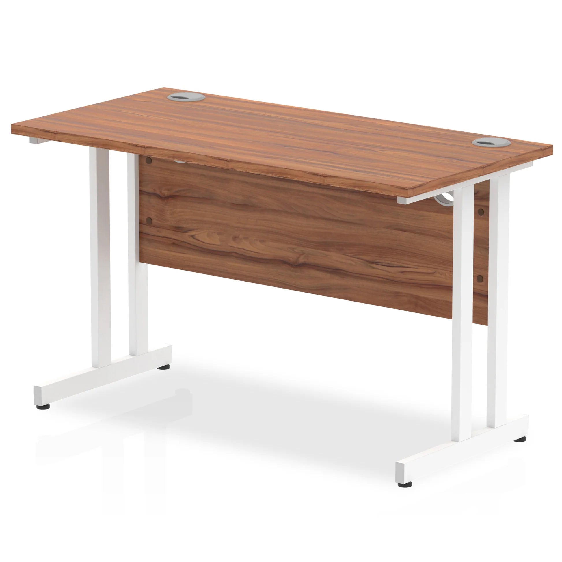 Impulse Straight Desk Cantilever Leg in Walnut (600mm depth) DY