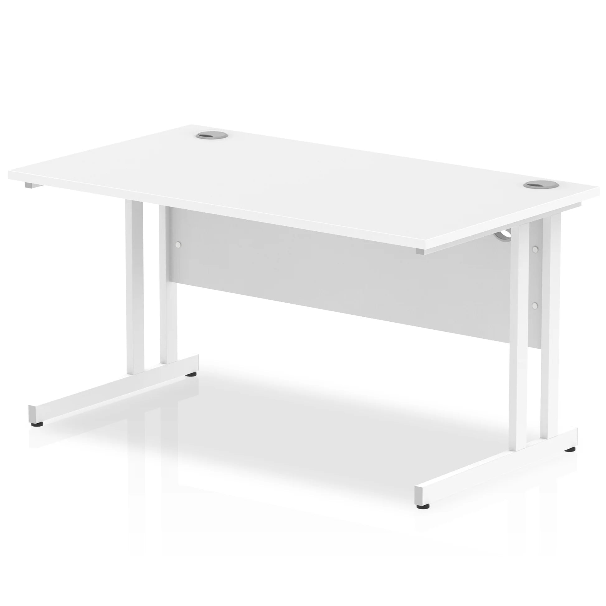 Impulse Straight Desk Cantilever Leg in White (800mm depth) DY