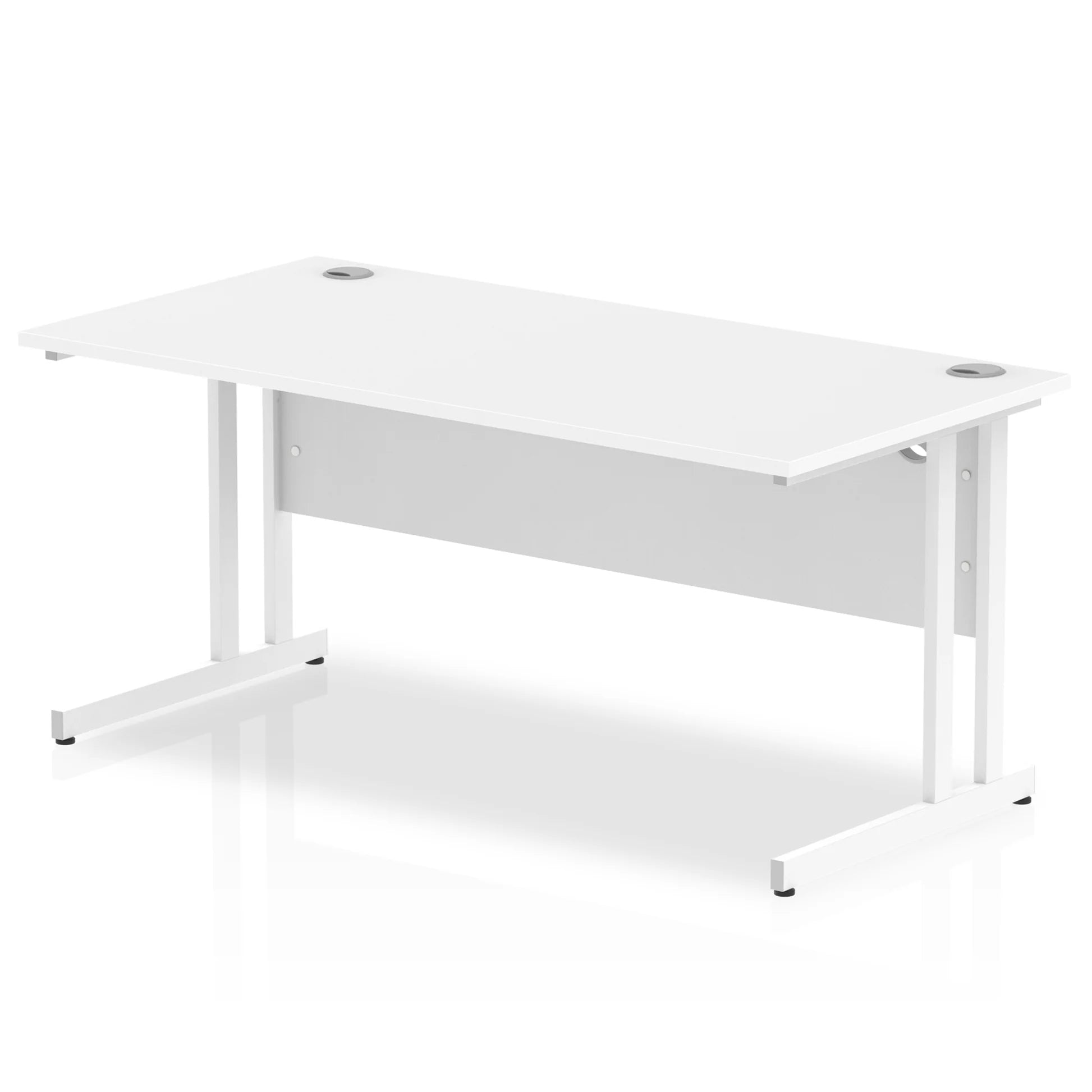 Impulse Straight Desk Cantilever Leg in White (800mm depth) DY