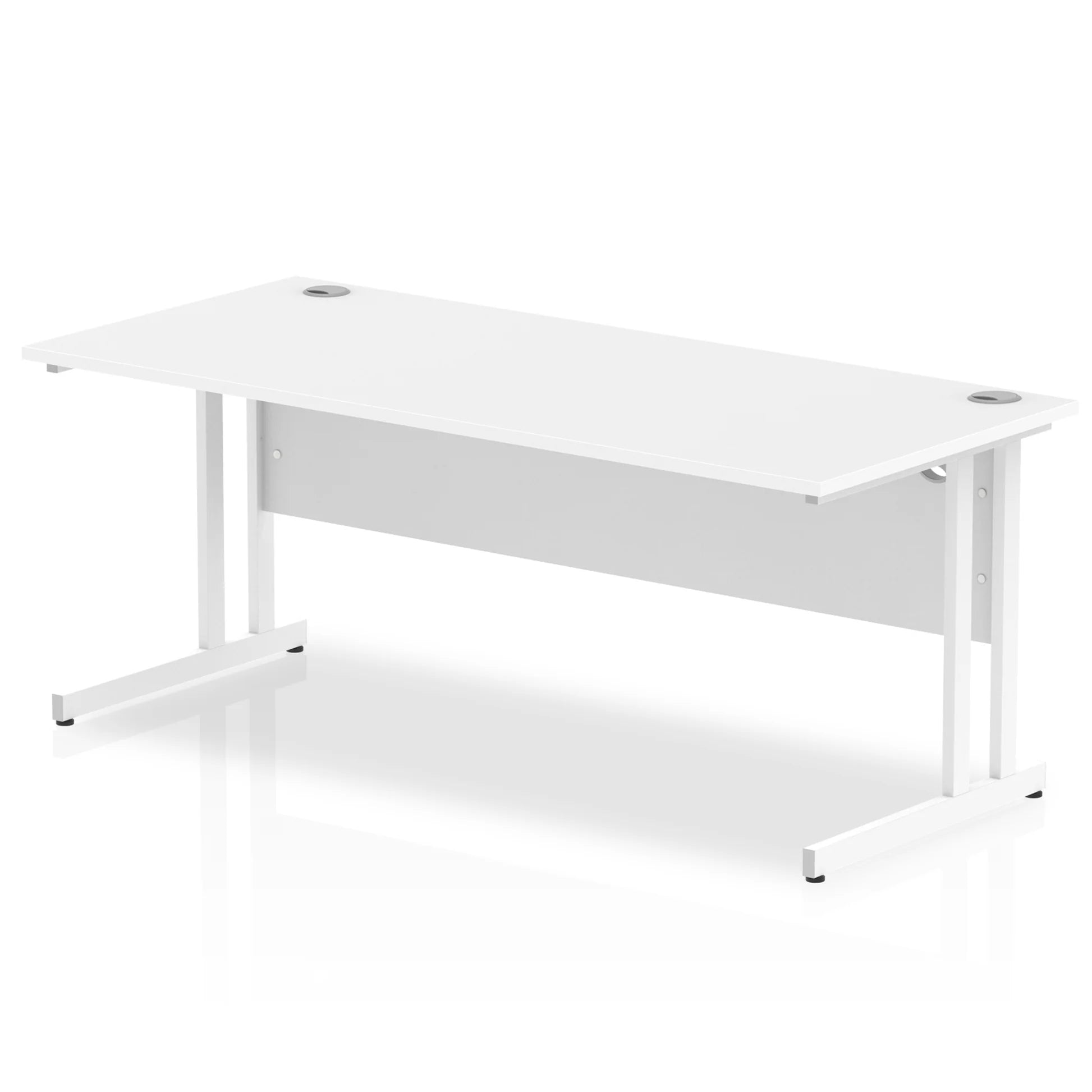 Impulse Straight Desk Cantilever Leg in White (800mm depth) DY