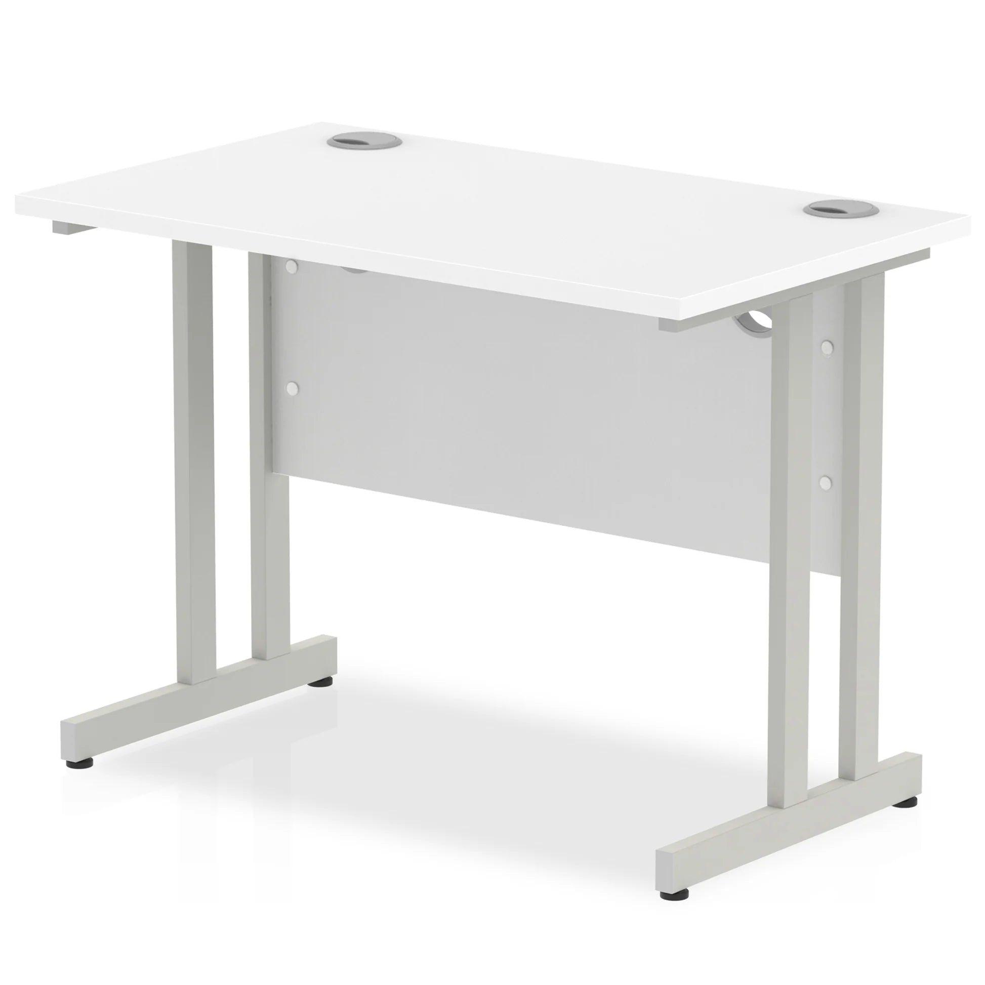 Impulse Straight Desk Cantilever Leg in White (800mm depth) DY