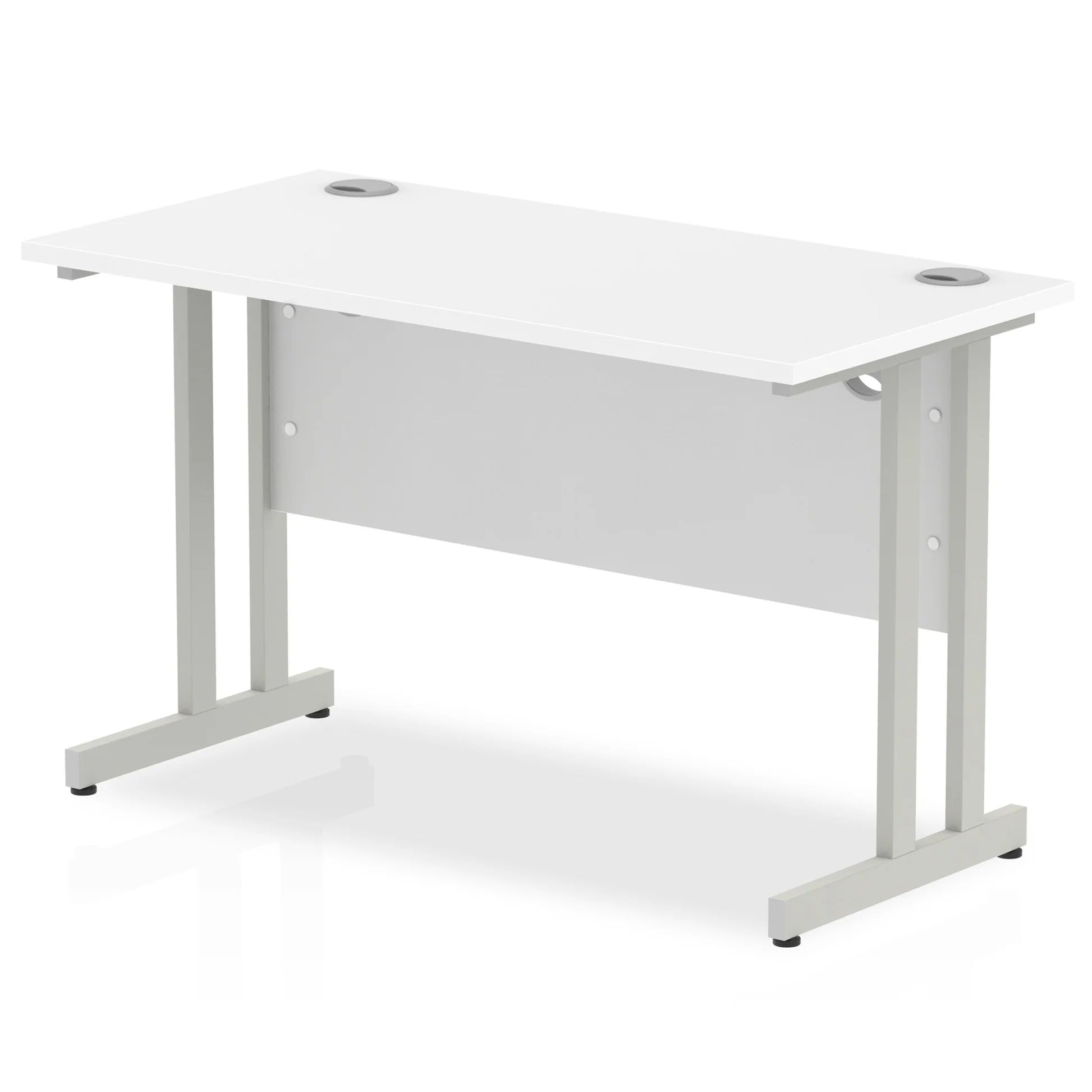 Impulse Straight Desk Cantilever Leg in White (800mm depth) DY