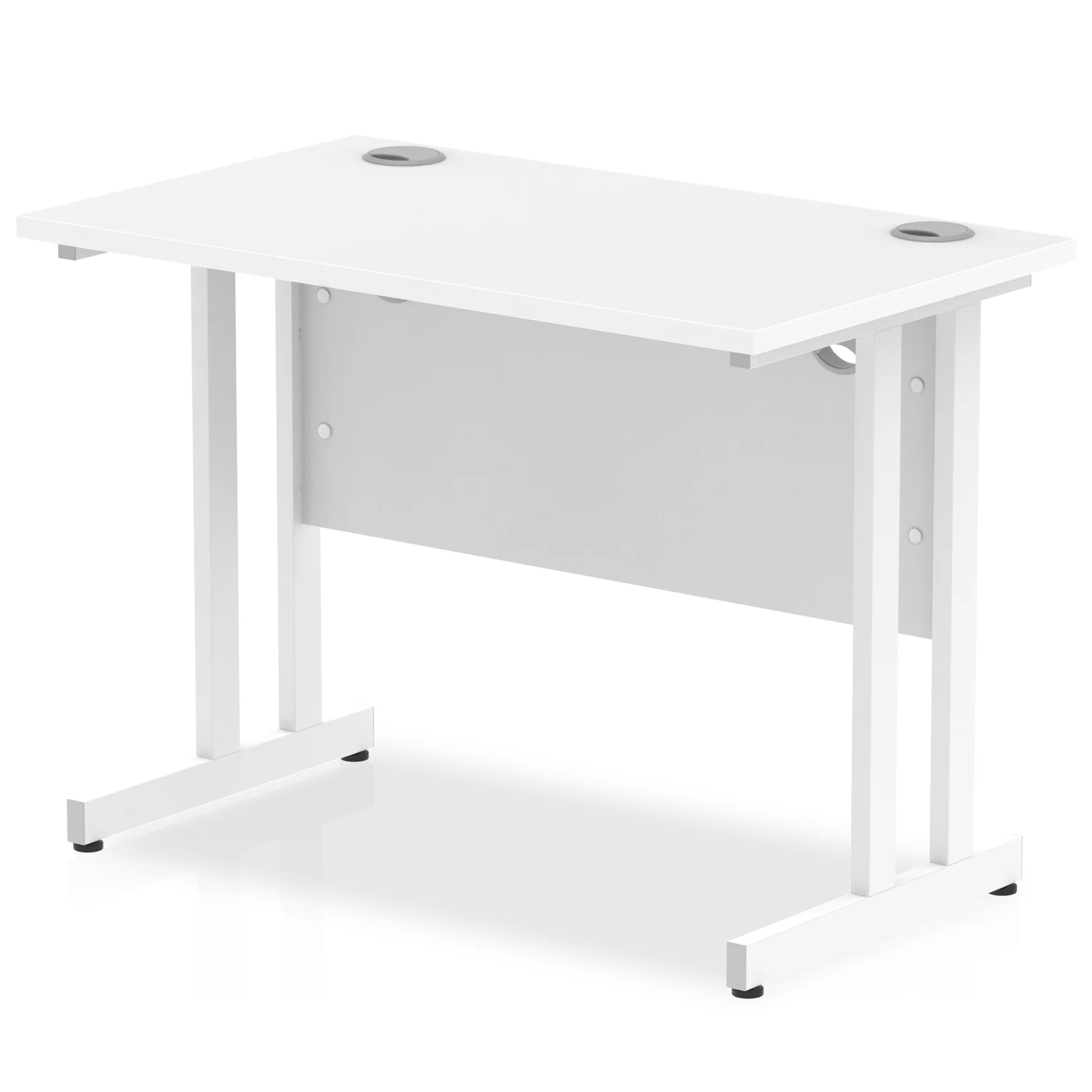 Impulse Straight Desk Cantilever Leg in White (800mm depth) DY