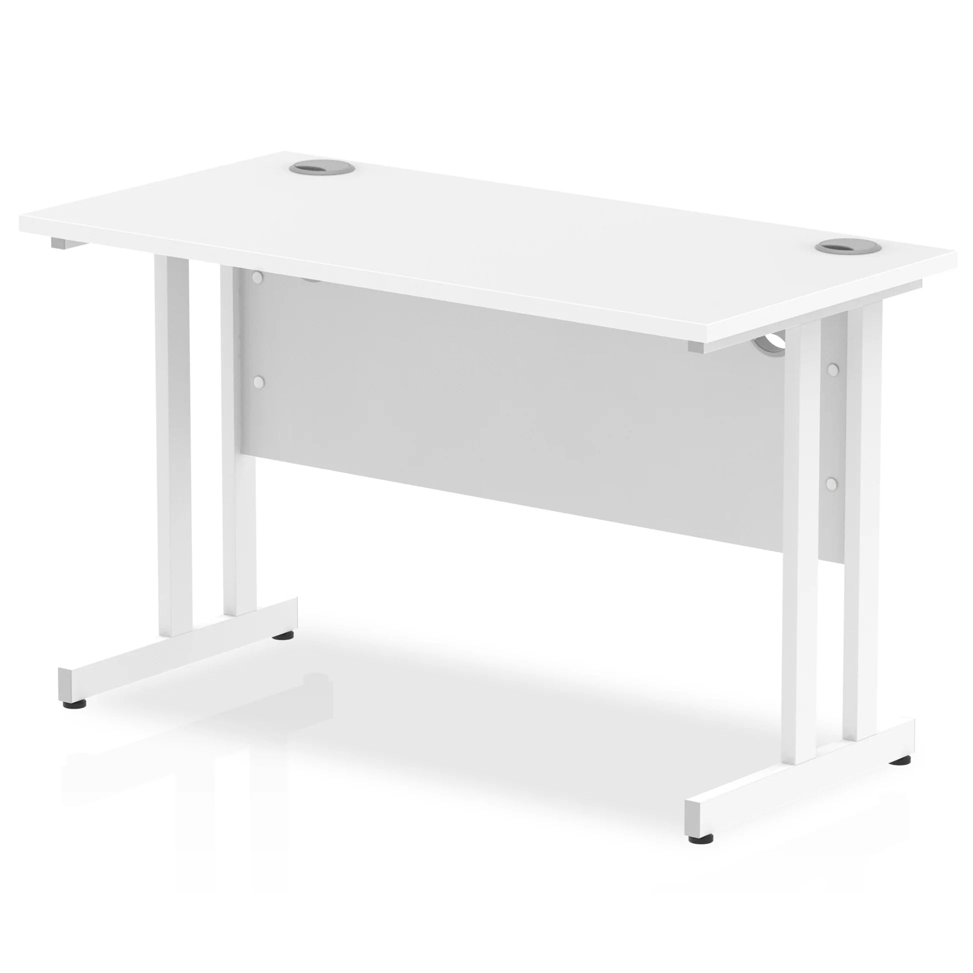 Impulse Straight Desk Cantilever Leg in White (800mm depth) DY
