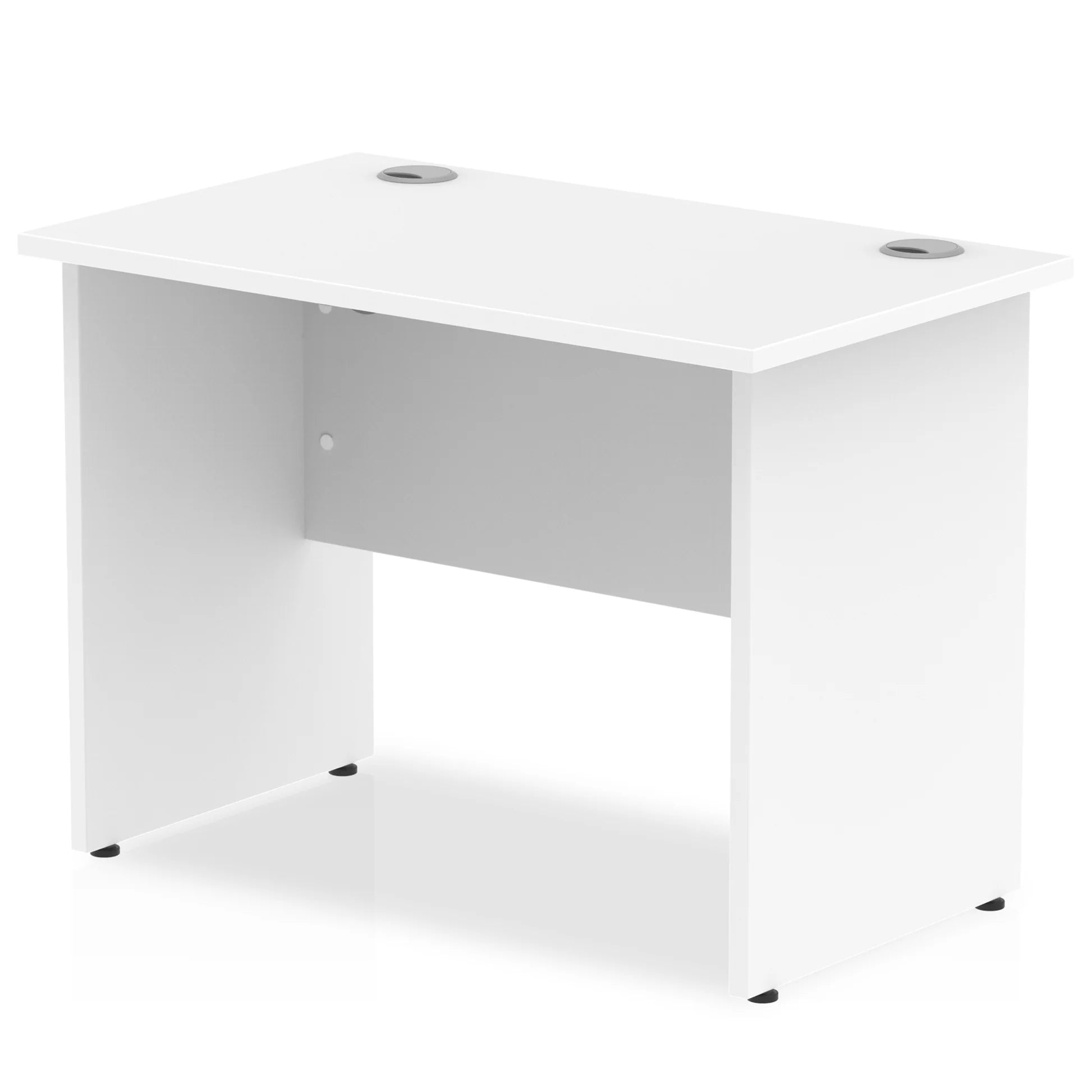 Impulse Straight Desk Panel Leg in White (600mm depth) DY