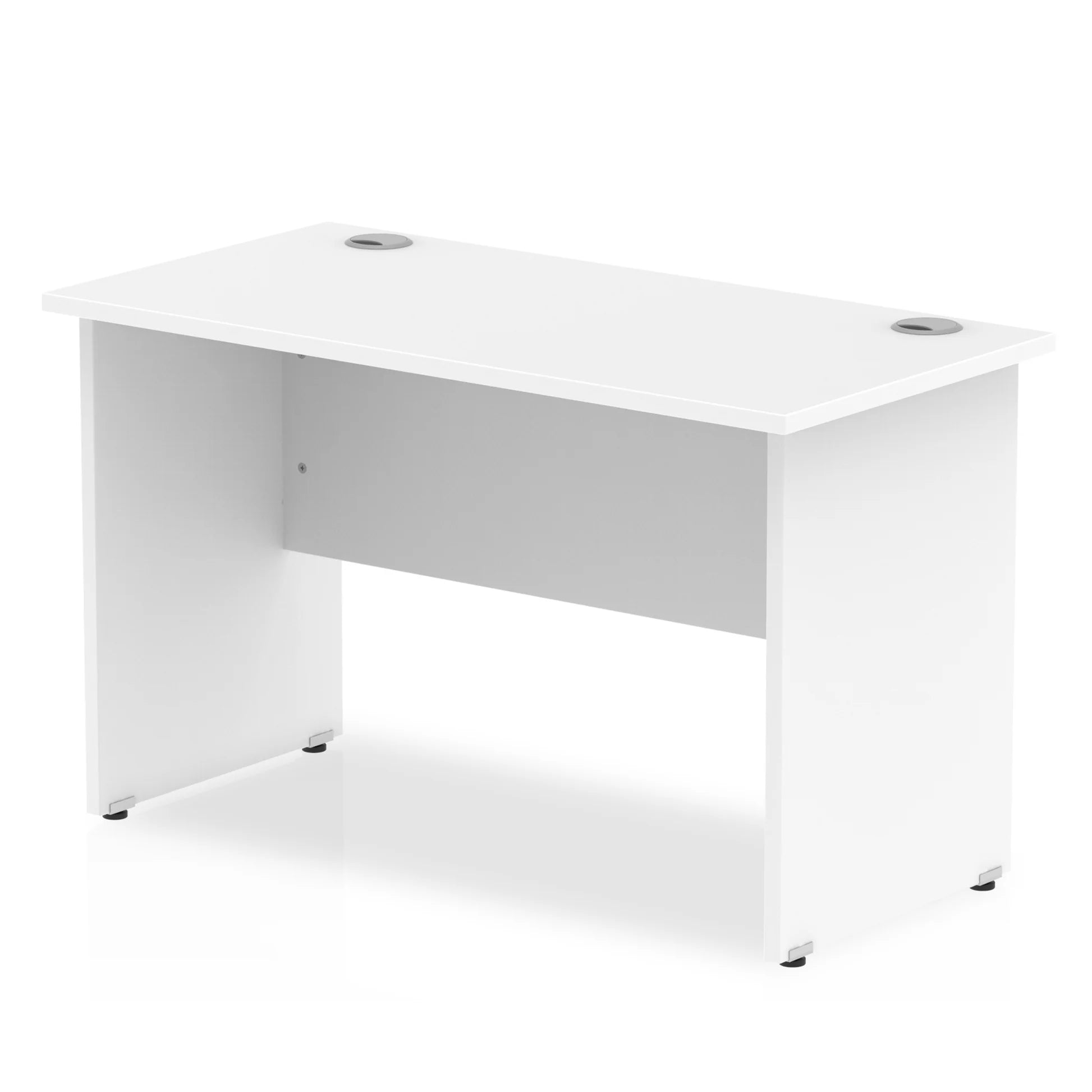 Impulse Straight Desk Panel Leg in White (600mm depth) DY