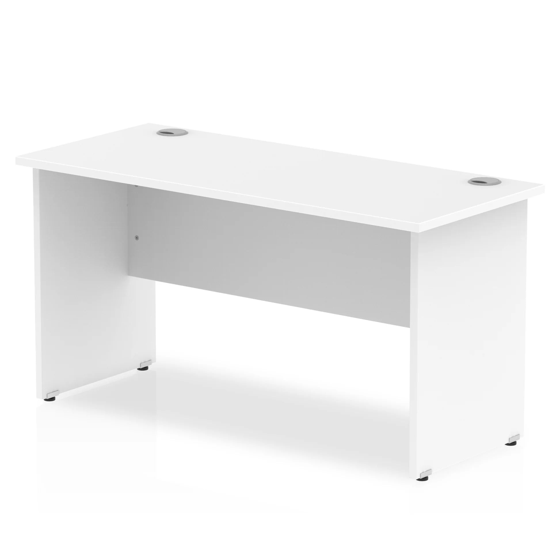 Impulse Straight Desk Panel Leg in White (600mm depth) DY