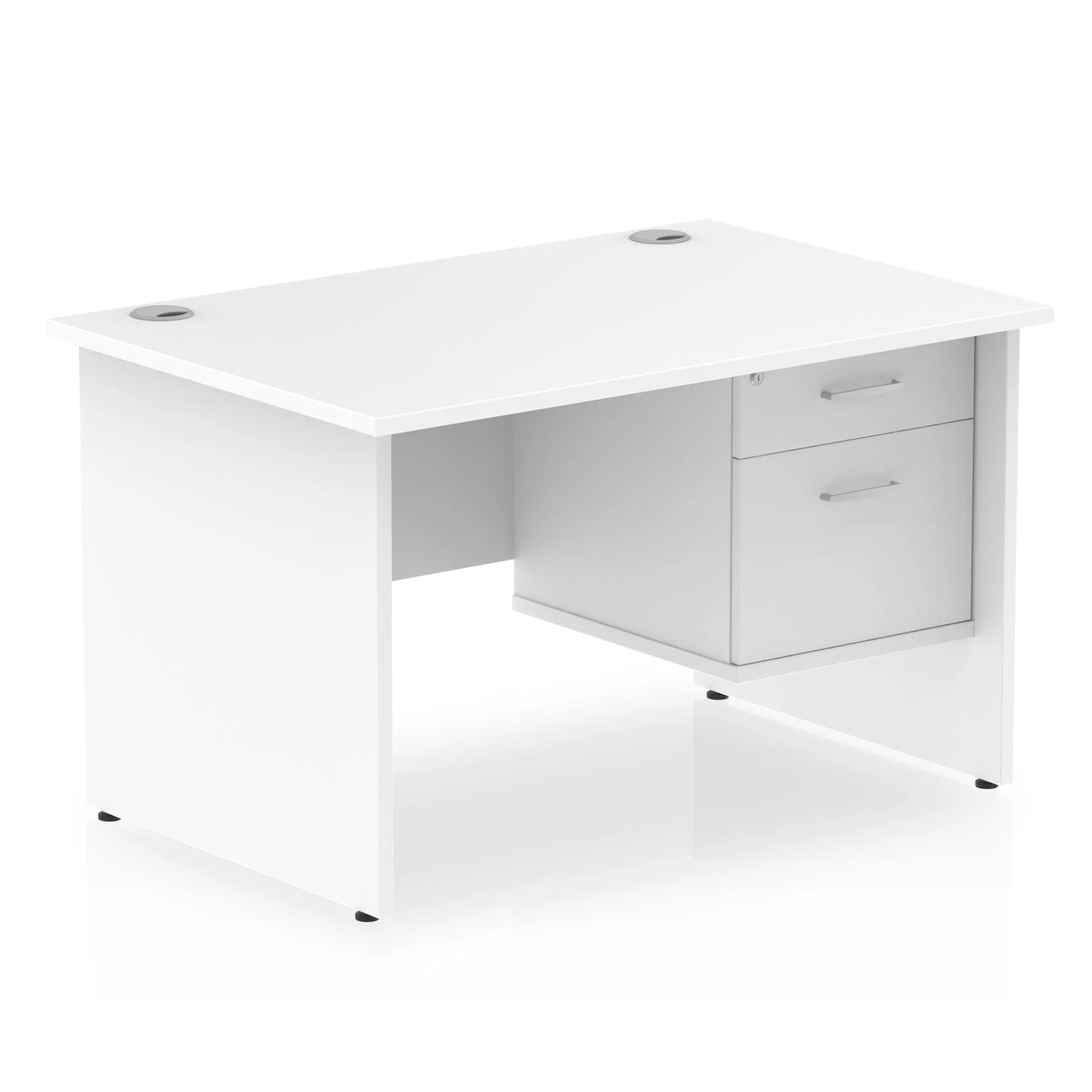Impulse 1200mm Panel End Straight Desk With Single Fixed Pedestal Bundle DY
