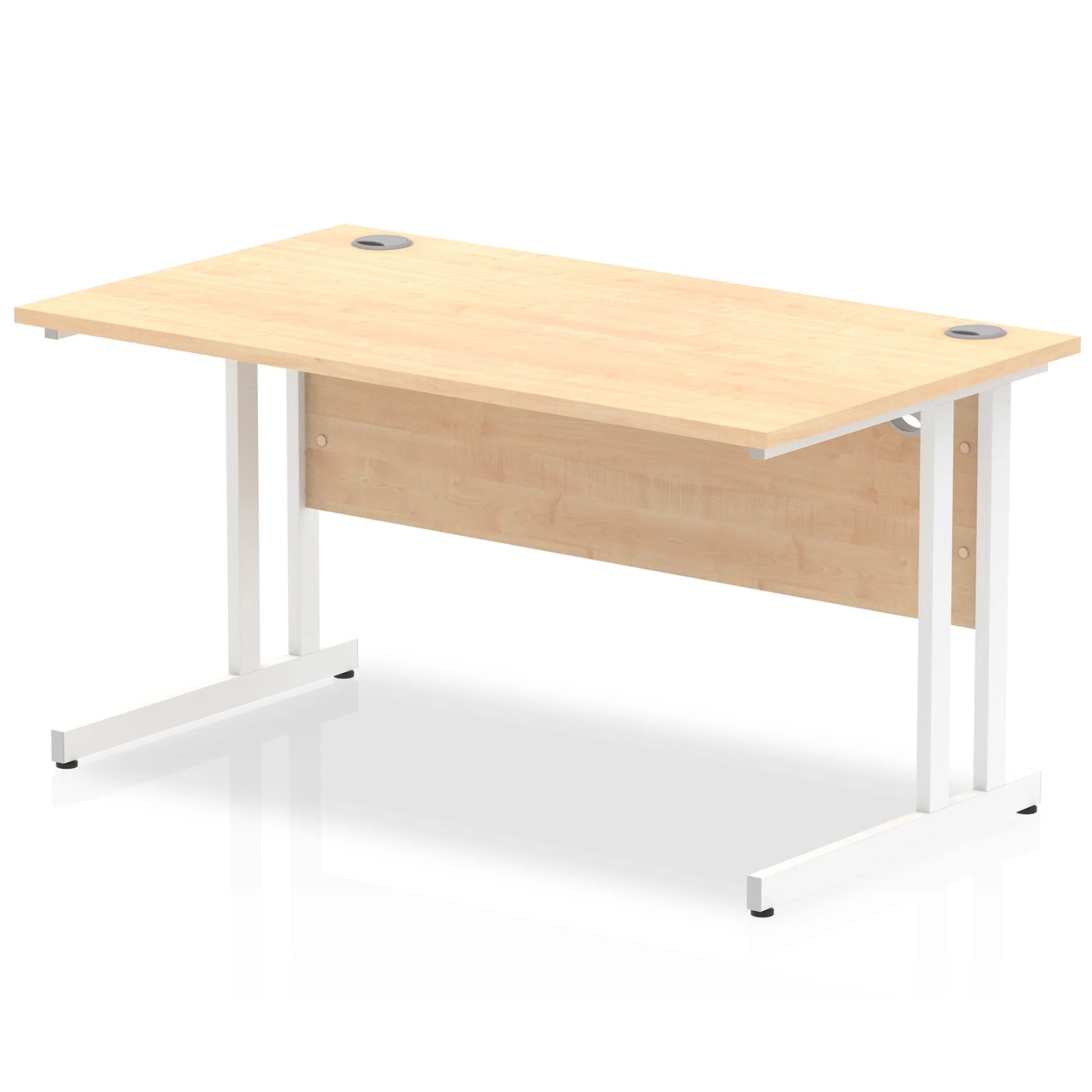 Impulse Straight Desk Cantilever Leg in Maple (600mm depth) DY