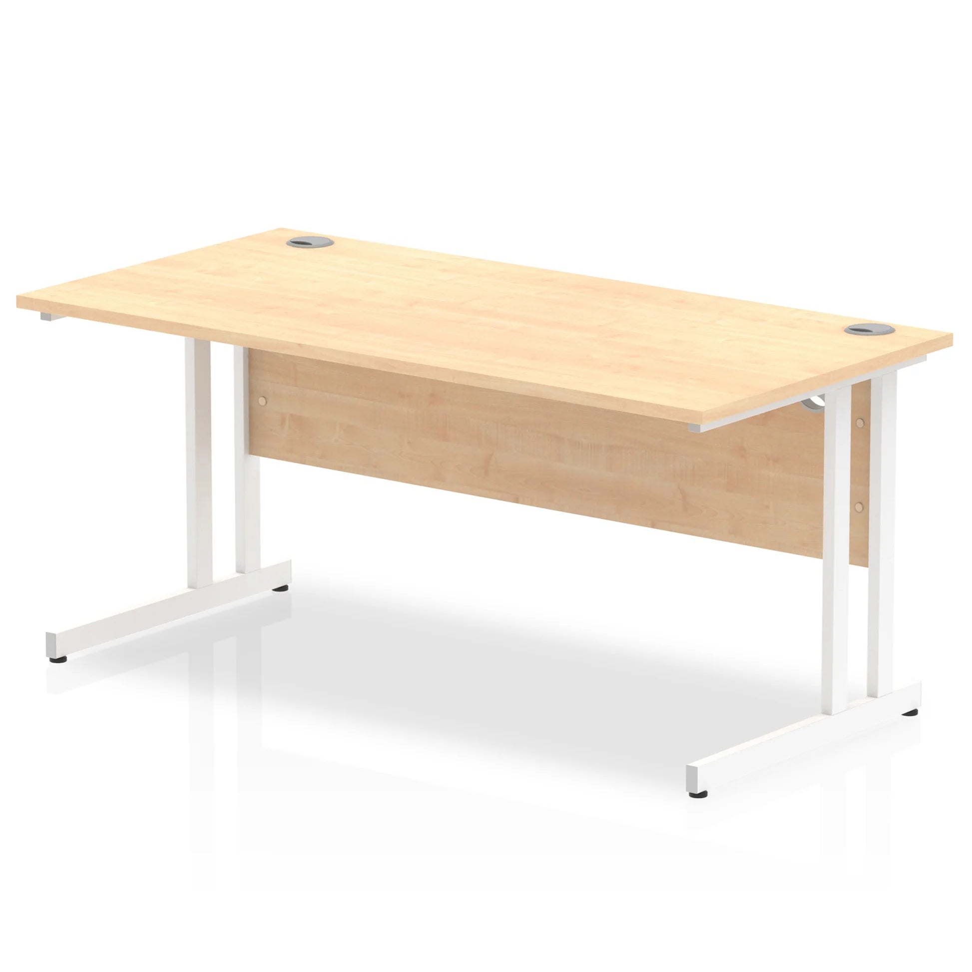 Impulse Straight Desk Cantilever Leg in Maple (600mm depth) DY