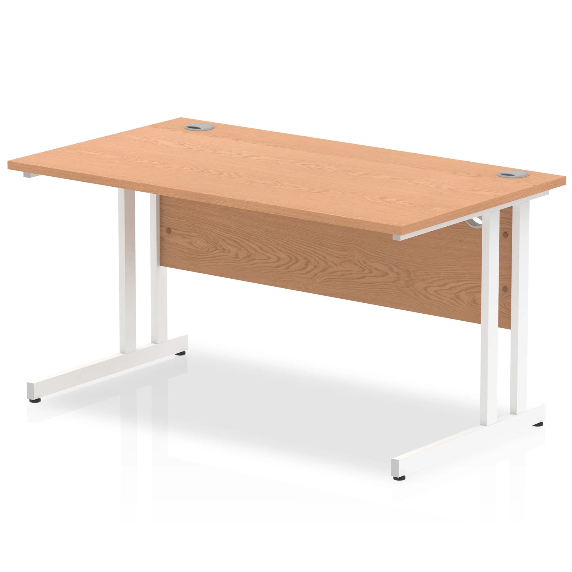 Impulse Straight Desk Cantilever Leg in Oak (600mm depth) DY