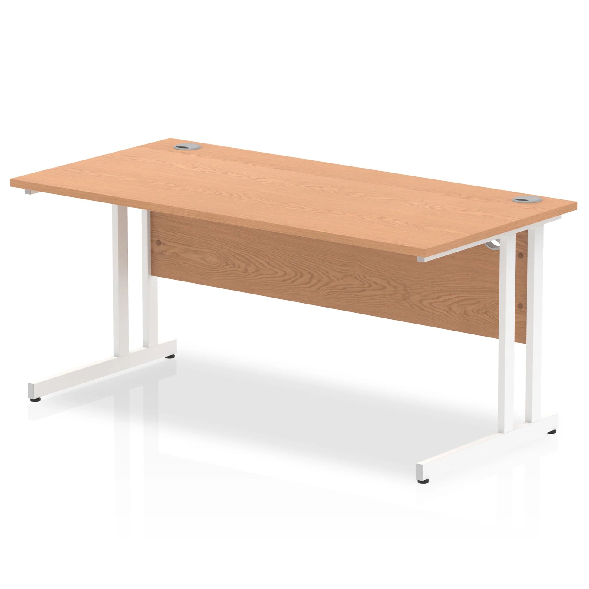 Impulse Straight Desk Cantilever Leg in Oak (600mm depth) DY