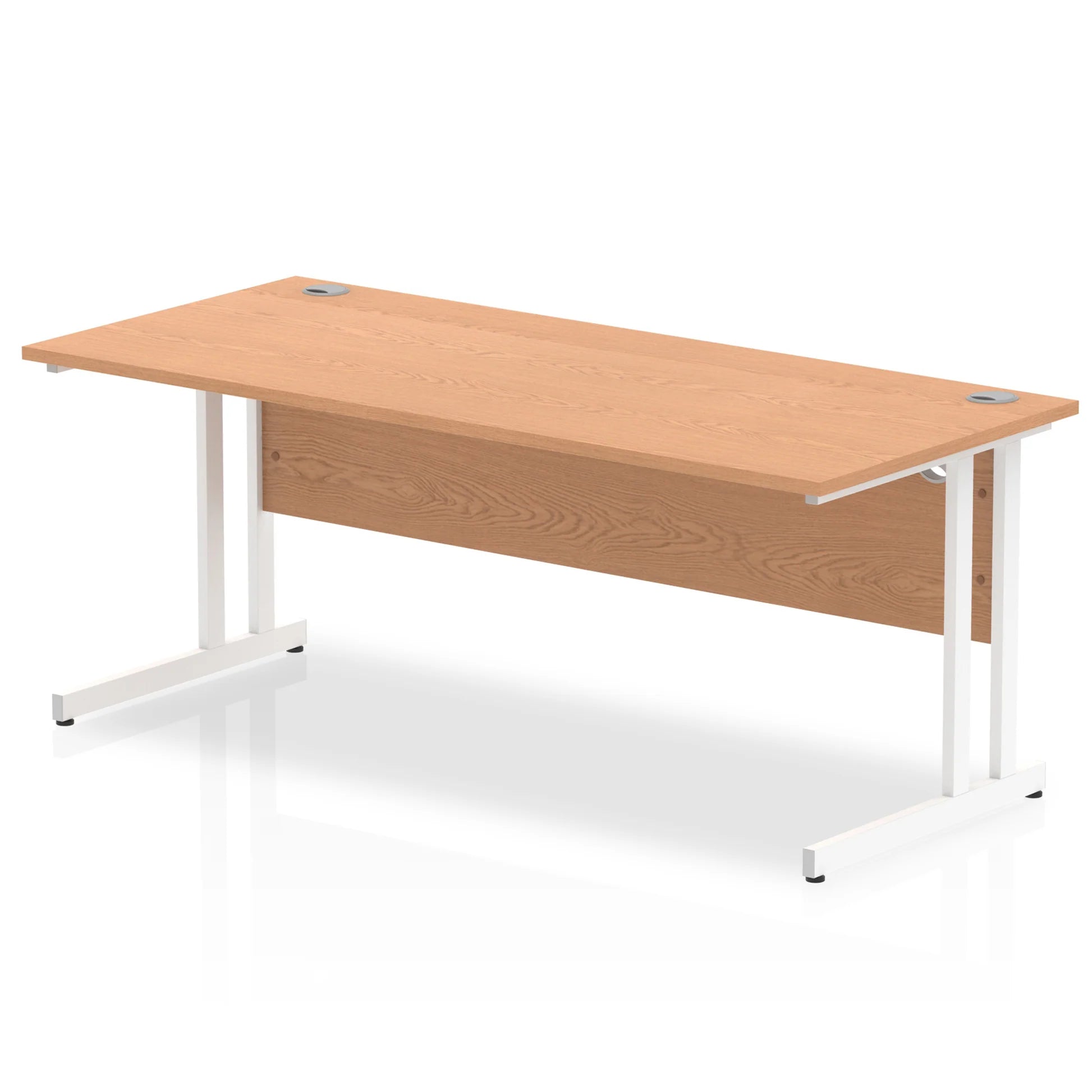Impulse Straight Desk Cantilever Leg in Oak (600mm depth) DY