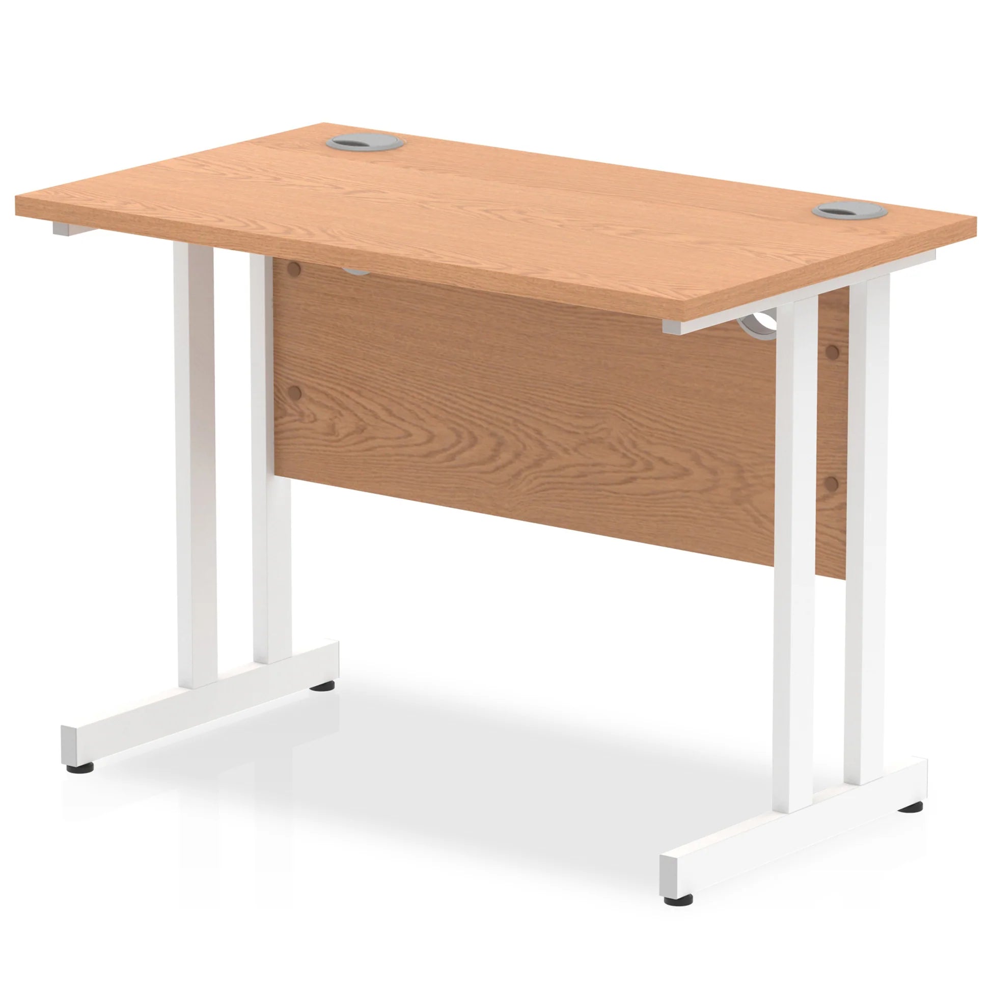 Impulse Straight Desk Cantilever Leg in Oak (600mm depth) DY