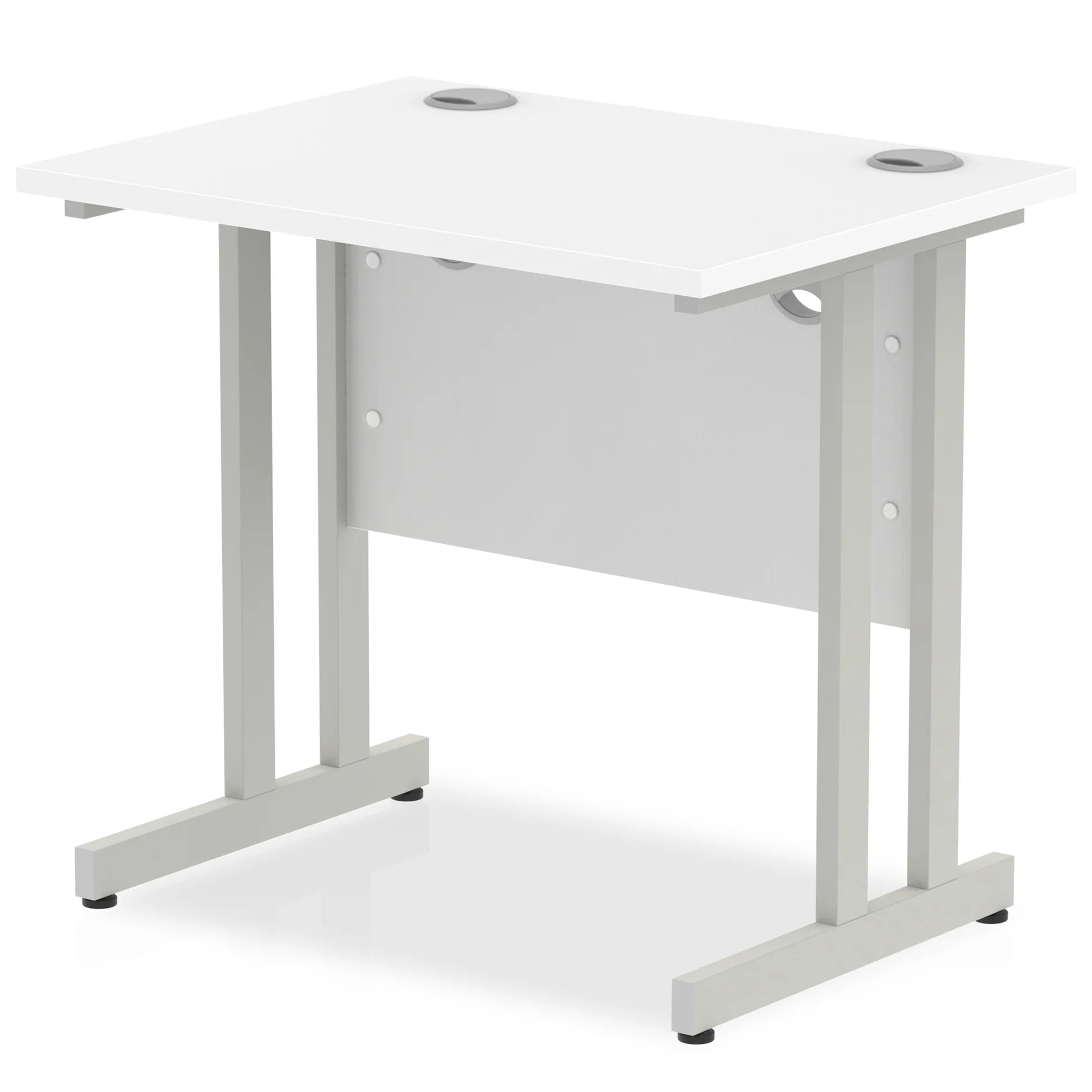 Impulse Straight Desk Cantilever Leg in White (800mm depth) DY