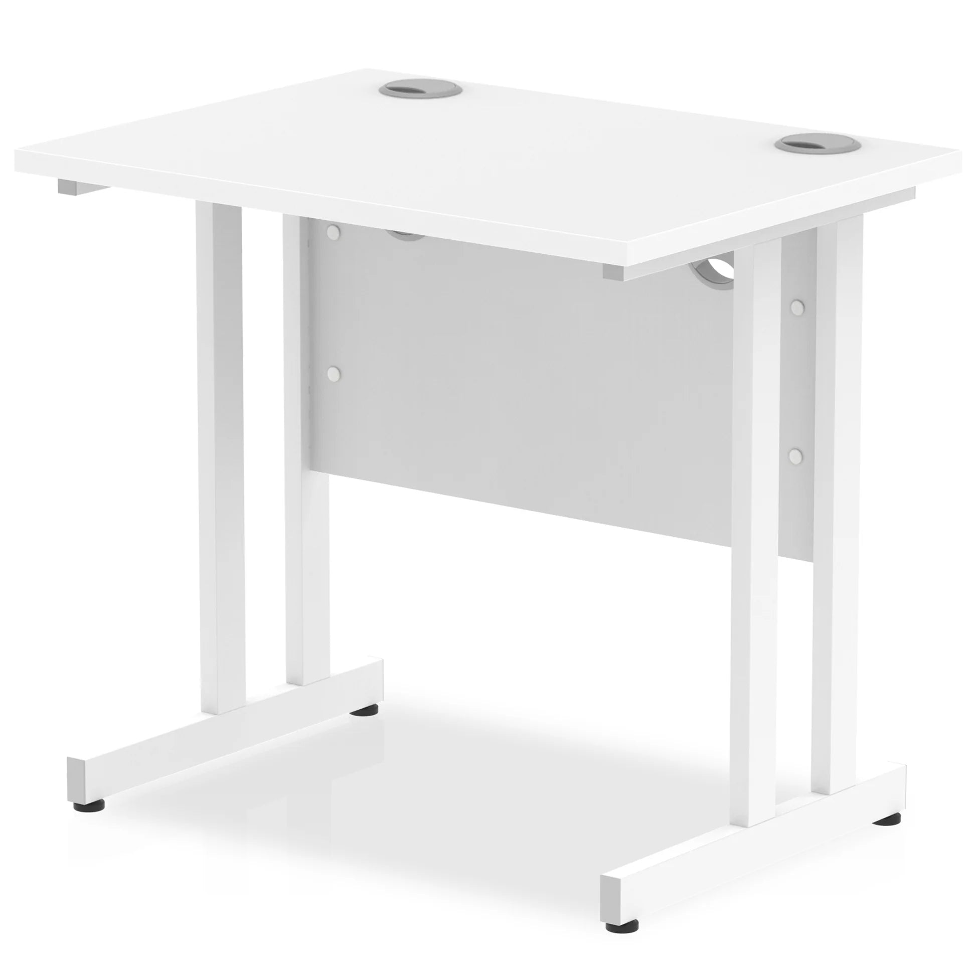 Impulse Straight Desk Cantilever Leg in White (800mm depth) DY