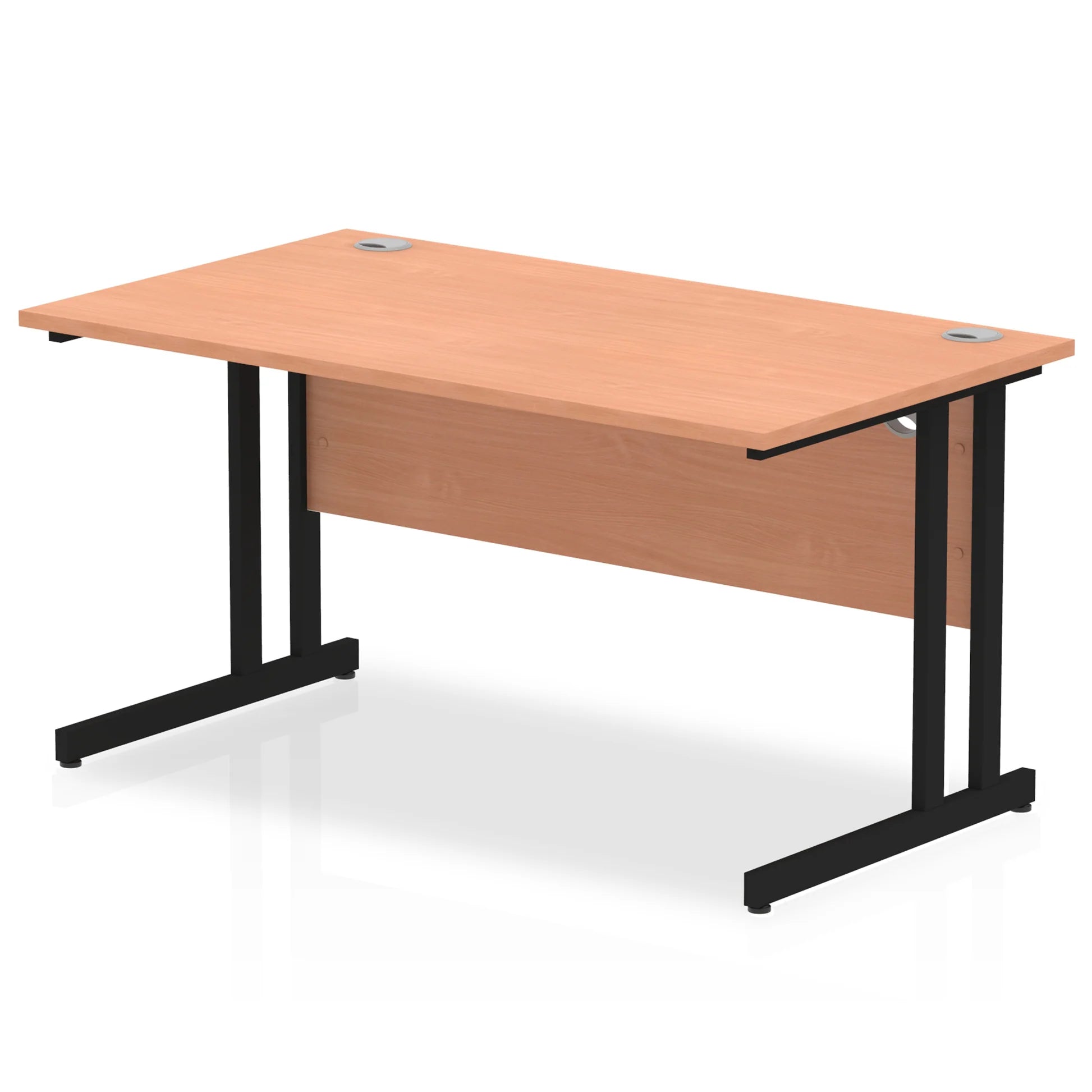 Impulse Straight Desk Cantilever Leg in Beech (600mm depth) DY