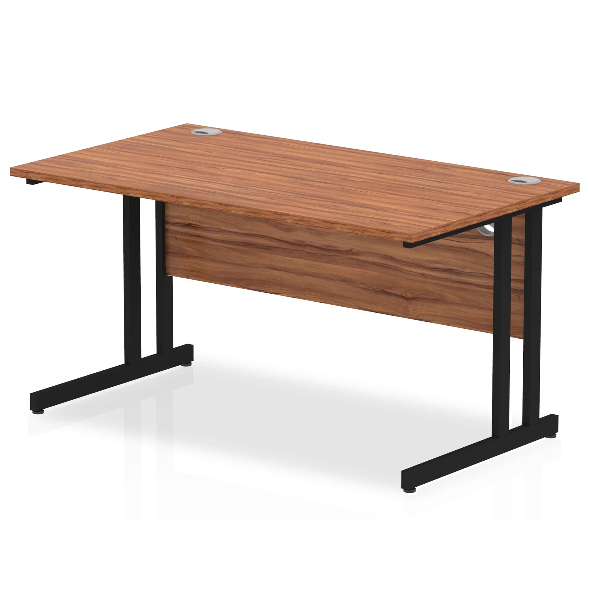 Impulse Straight Desk Cantilever Leg in Walnut (600mm depth) DY