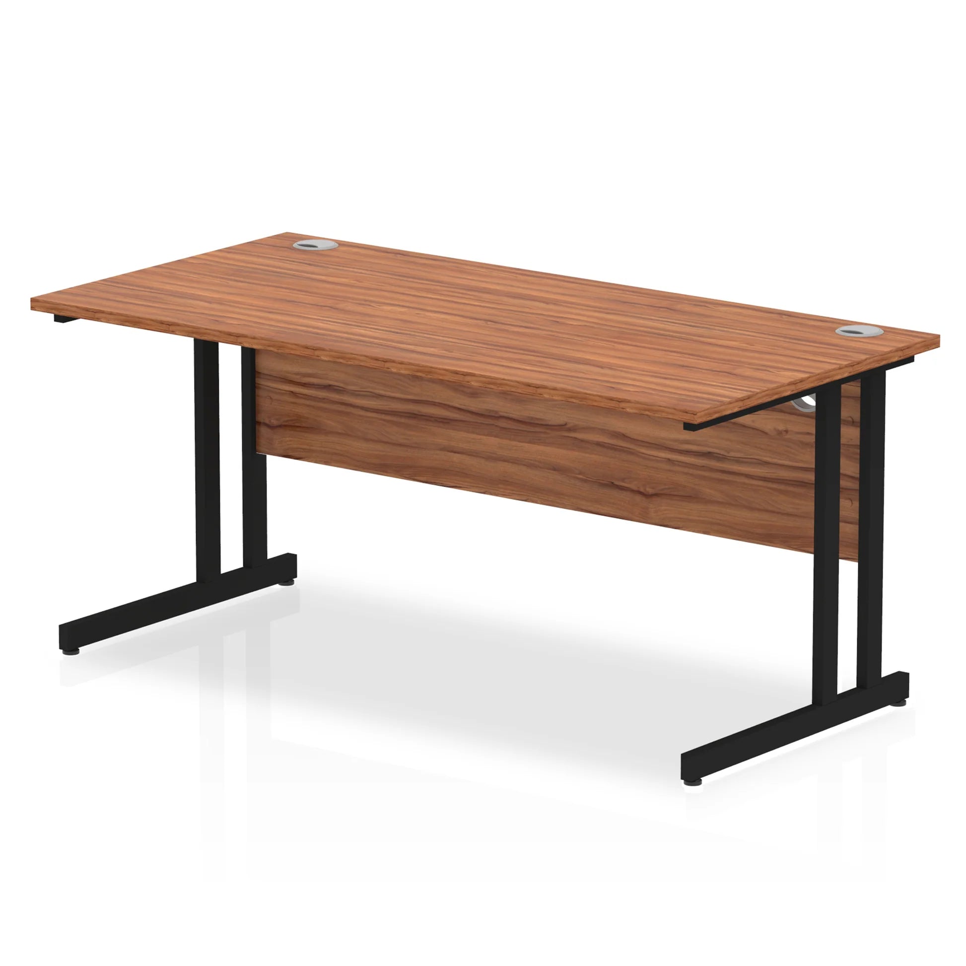 Impulse Straight Desk Cantilever Leg in Walnut (600mm depth) DY