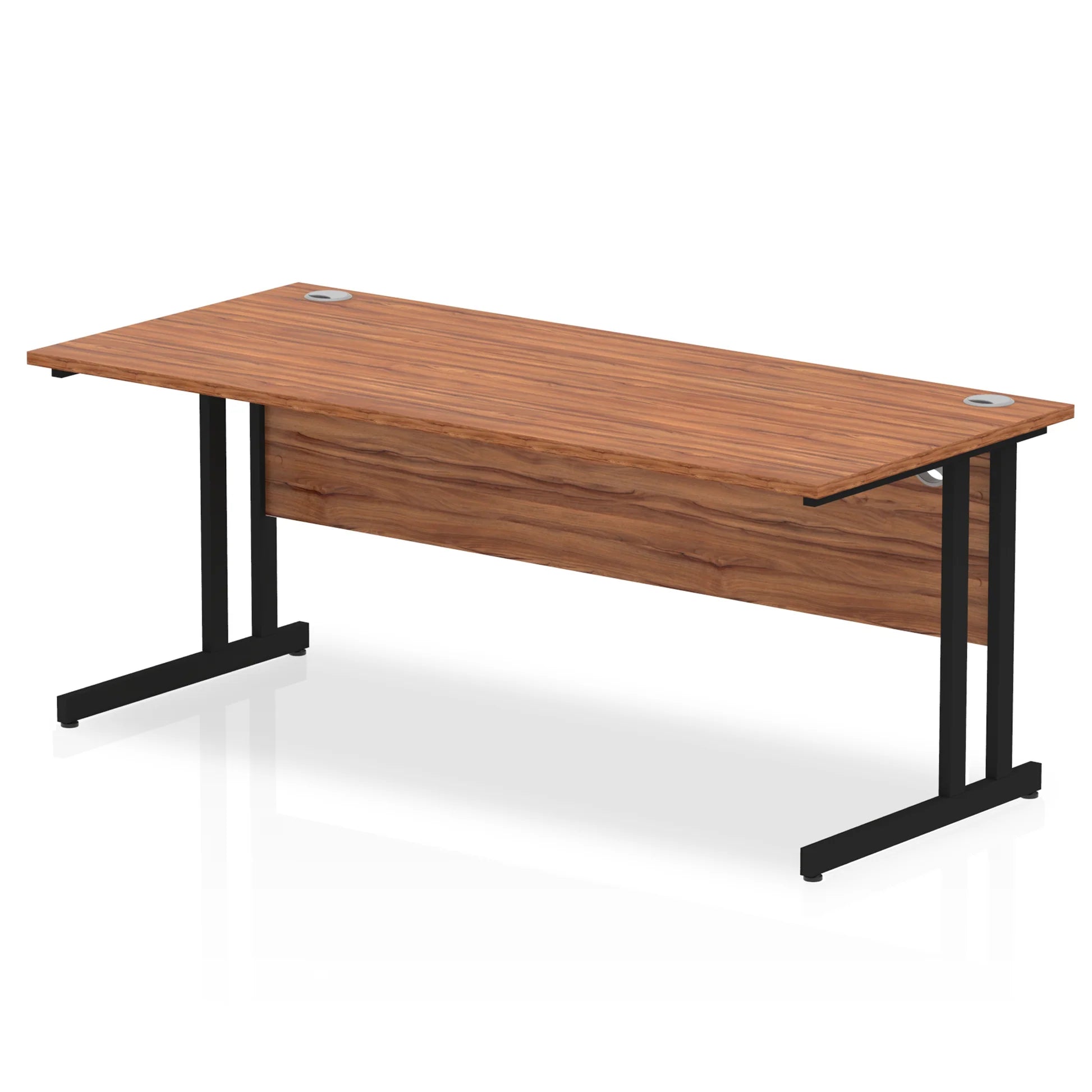 Impulse Straight Desk Cantilever Leg in Walnut (600mm depth) DY