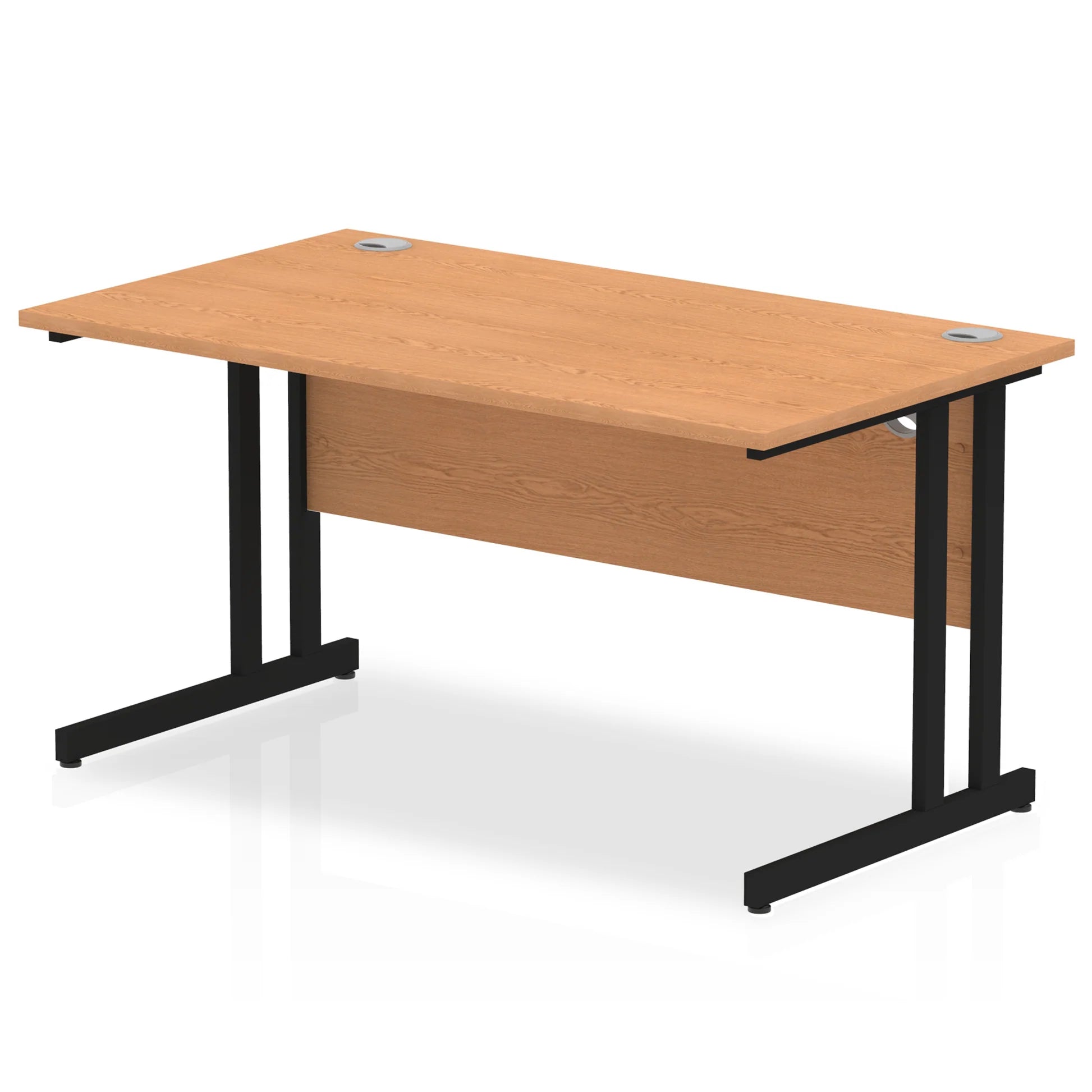 Impulse Straight Desk Cantilever Leg in Oak (600mm depth) DY