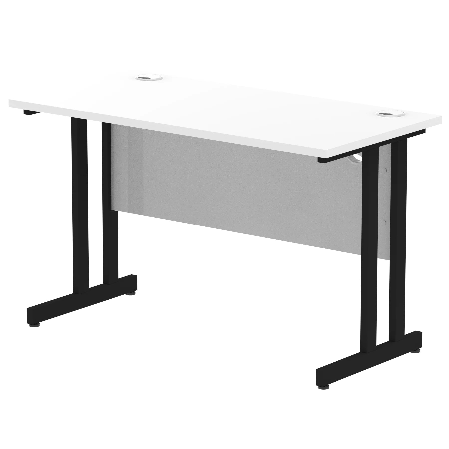 Impulse Straight Desk Cantilever Leg in White (800mm depth) DY