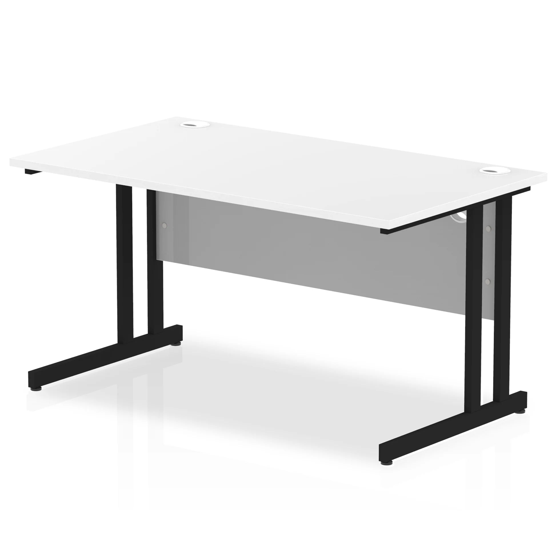 Impulse Straight Desk Cantilever Leg in White (800mm depth) DY