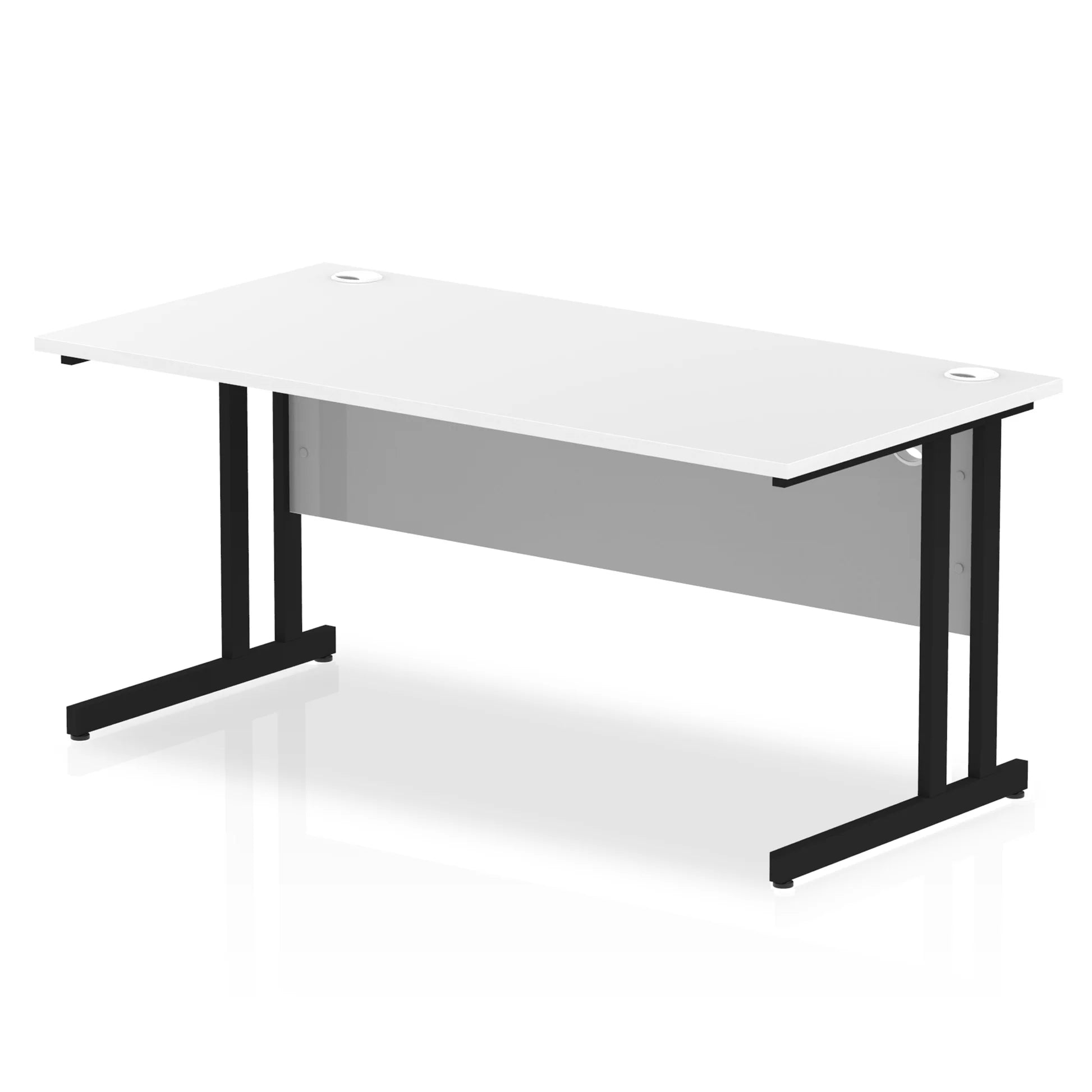Impulse Straight Desk Cantilever Leg in White (800mm depth) DY